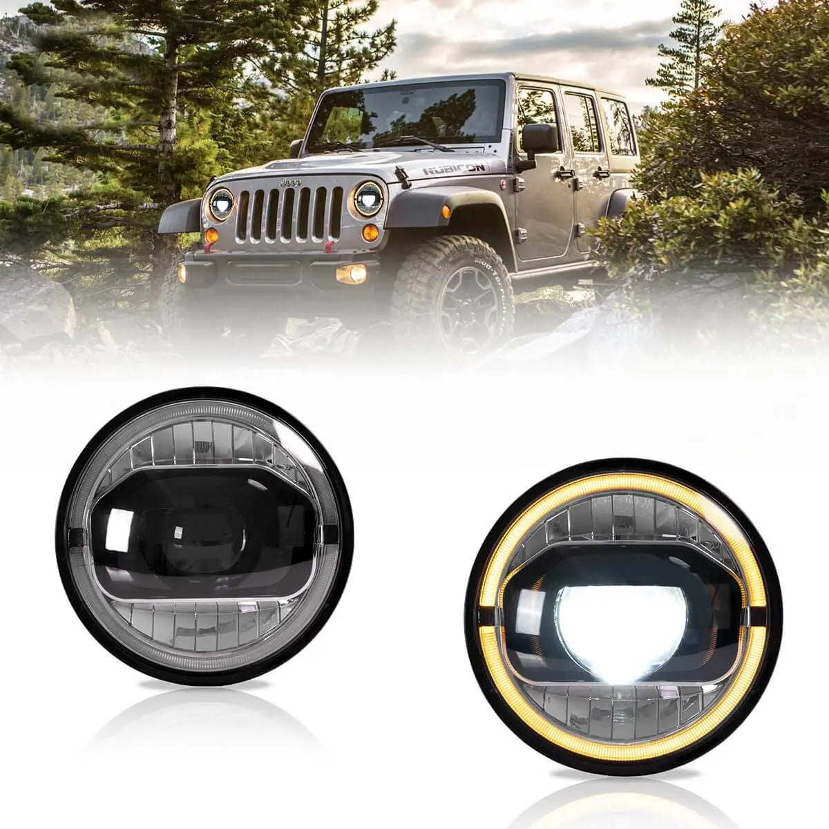(PRENOTA) Fanali Anteriore Completo per Jeep Wrangler JK 3ª Serie (2007-2018) a LED