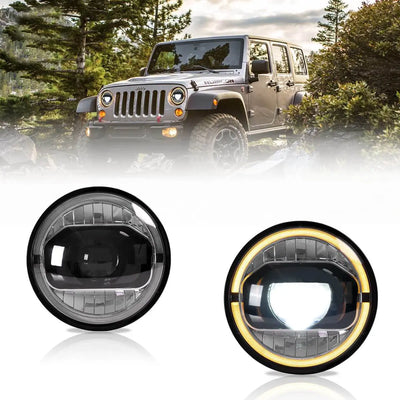 (PRENOTA) Fanali Anteriore Completo per Jeep Wrangler JK 3ª Serie (2007-2018) a LED