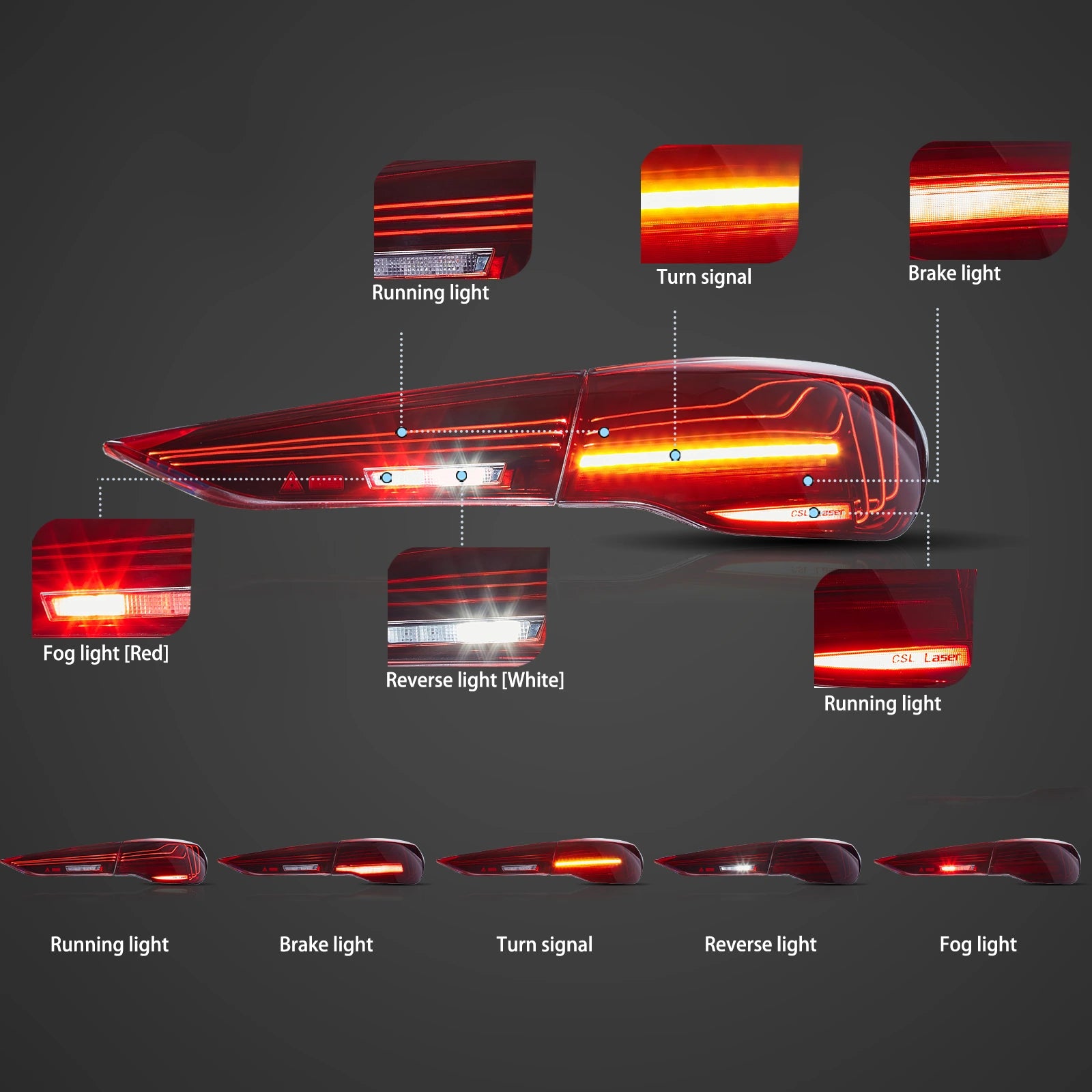 (PRENOTA) Fanali  Posteriore Completo per BMW Serie 4 G22, G23, G26, G82, G83 (Dal 2020>) a LED