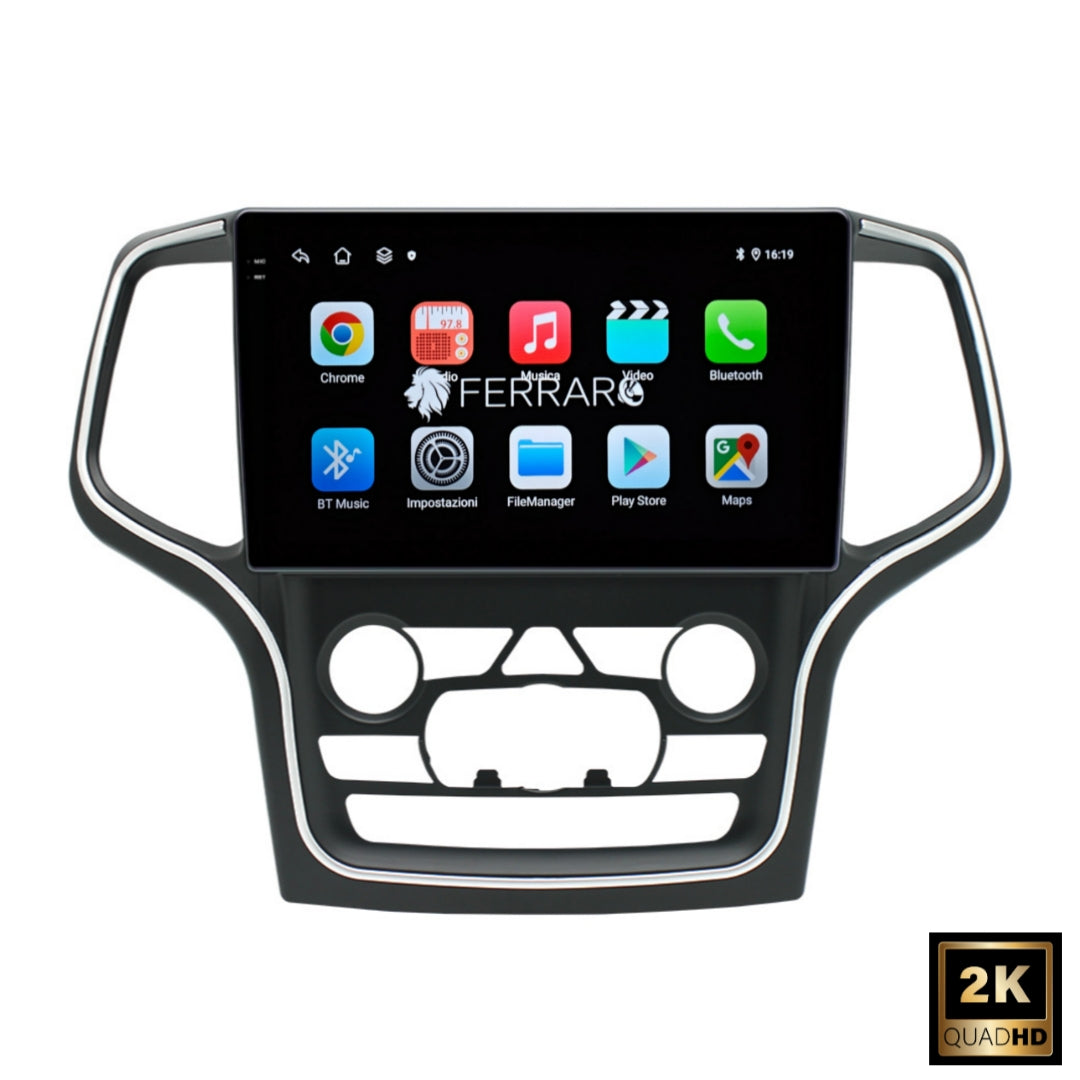 (PRENOTA)  Autoradio per Jeep Grand Cherokee (WK2) Restyling (2014-2021) 9" 2K, Android, Bluetooth, CarPlay, Android Auto, 12/256GB Ram