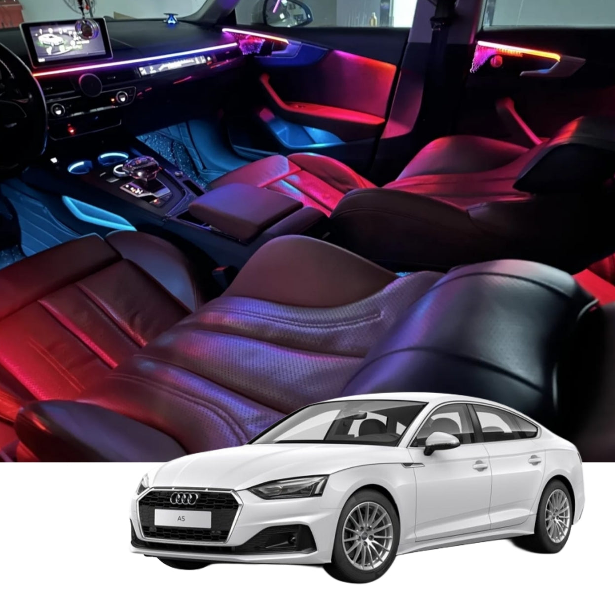 (PRENOTA) Ambient Light per Audi A4, A5, B9 (2017-2025), 256 Colori, APP