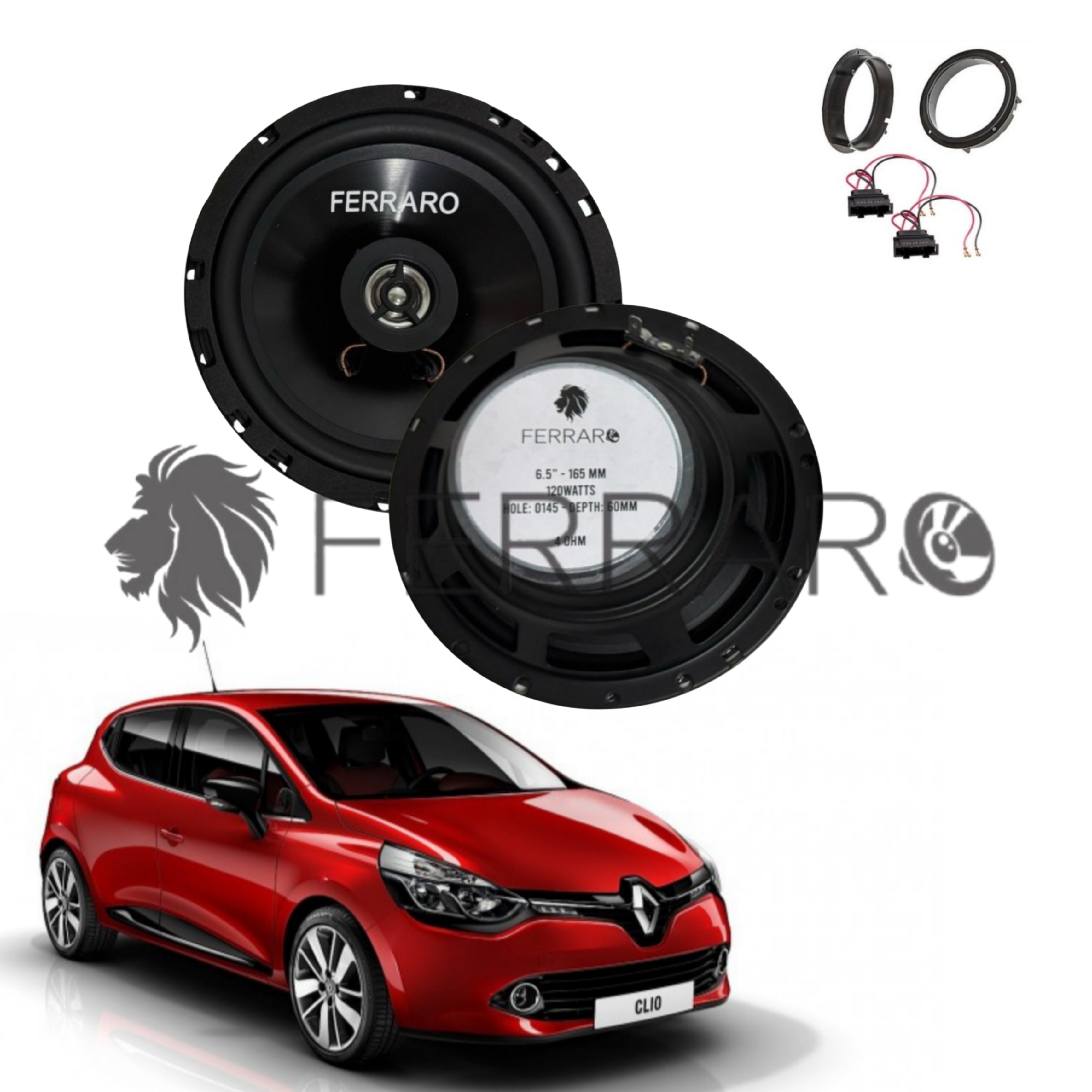FerraroStore Kit 2 Altoparlanti, ASC-652PC, Anteriori, Renault Clio 4ª Serie dal 2012>