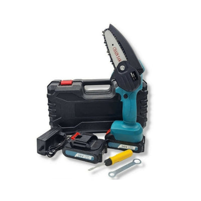 Mini tronçonneuse à batterie - Portable avec chargeur et 2 batteries, tronçonneuse électrique Pafieo 4 pouces 21V.