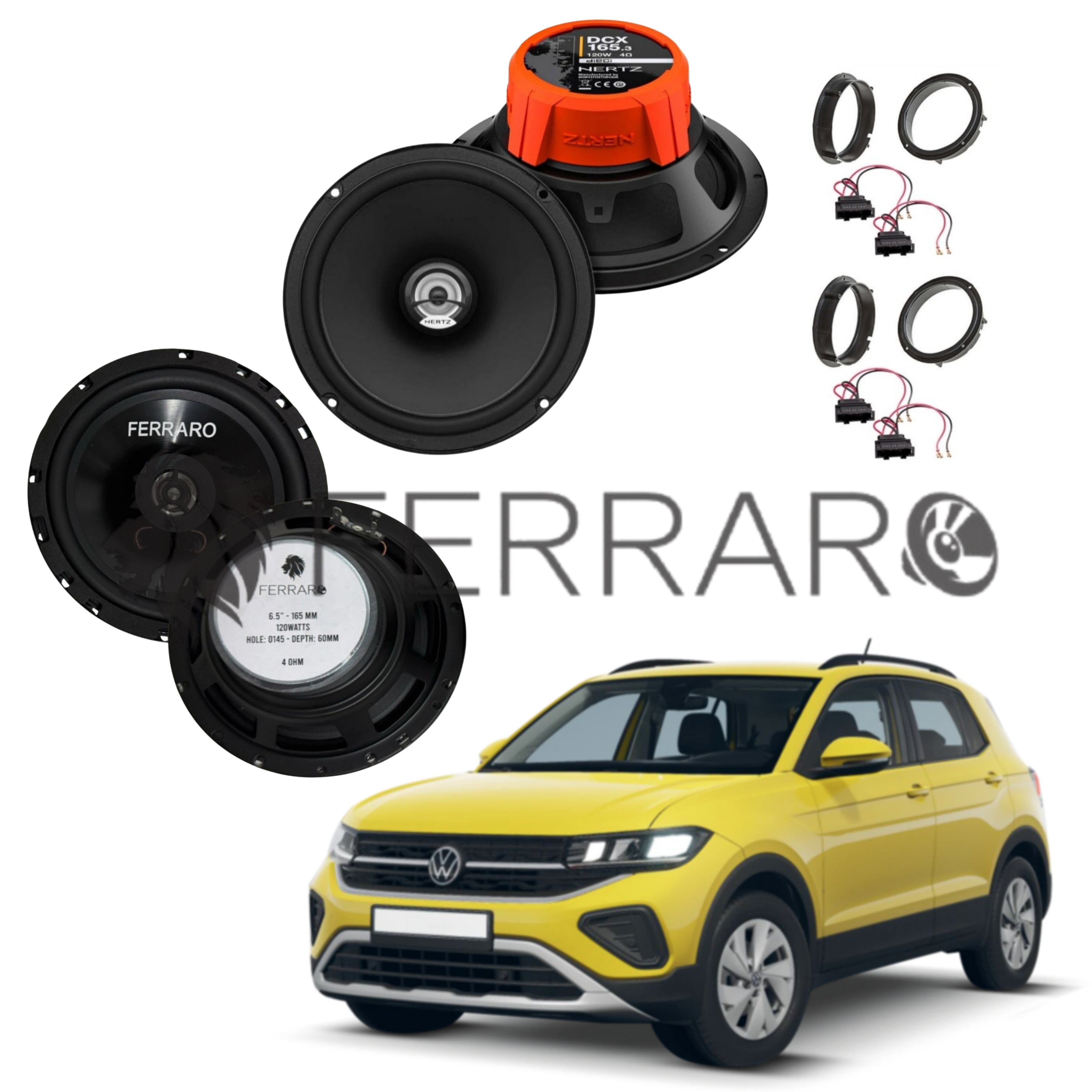 FerraroStore Kit 4 Casse | DCX 165.3 | ASC-652PC | Ant/Post | VW T-Cross (Dal 2018>)