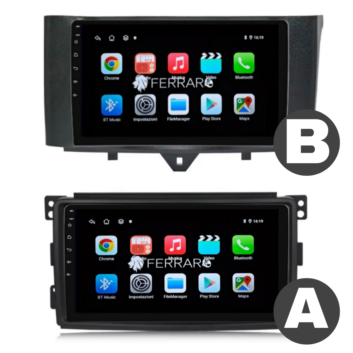 Autoradio per Smart 451 9" (2002-2015) Android, Bluetooth, CarPlay, Android Auto, 2GB/4GB/6GB/8GB Ram