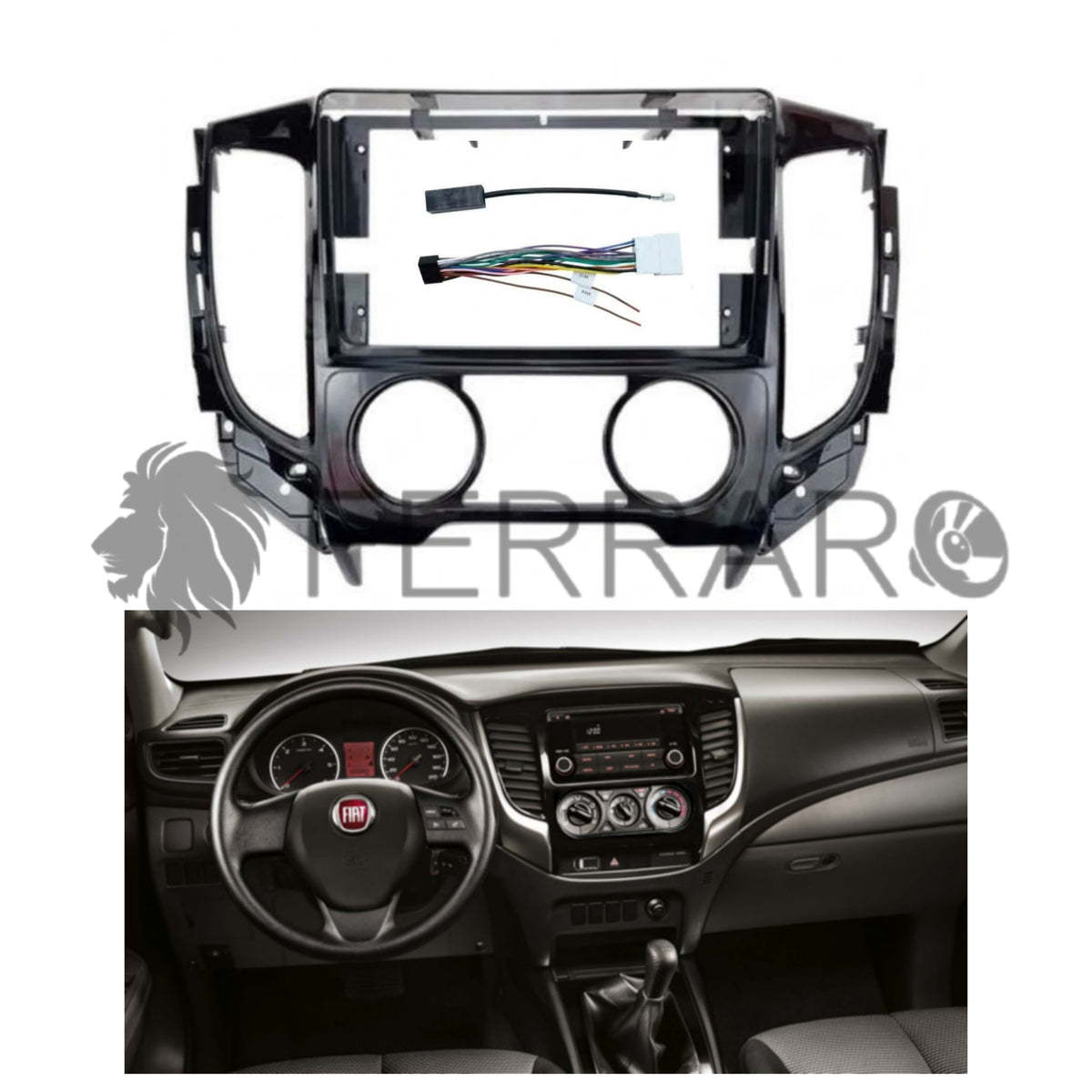 (PRENOTA) Kit Montaggio Autoradio 9"Pollici per Fiat Fullback (2016-2019) , Mascherina, Cablaggio Autoradio Android