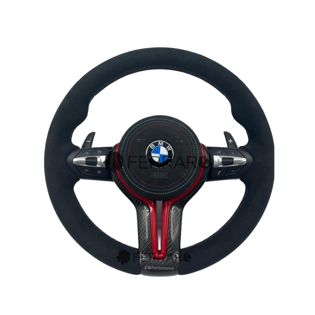 (PRENOTA) Volante per BMW, Nero Flip, Linea Tricolore, Performance
