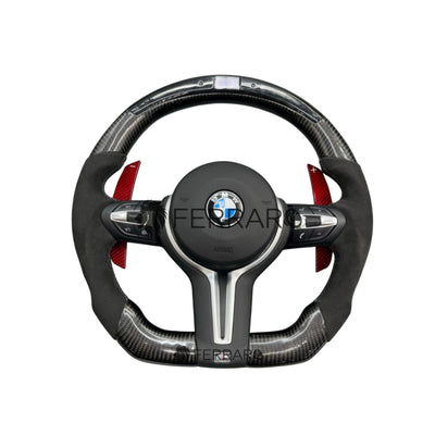 (PRENOTA) Volante per BMW, Carbonio Diagonale, LED, Linea Tricolore, Sport