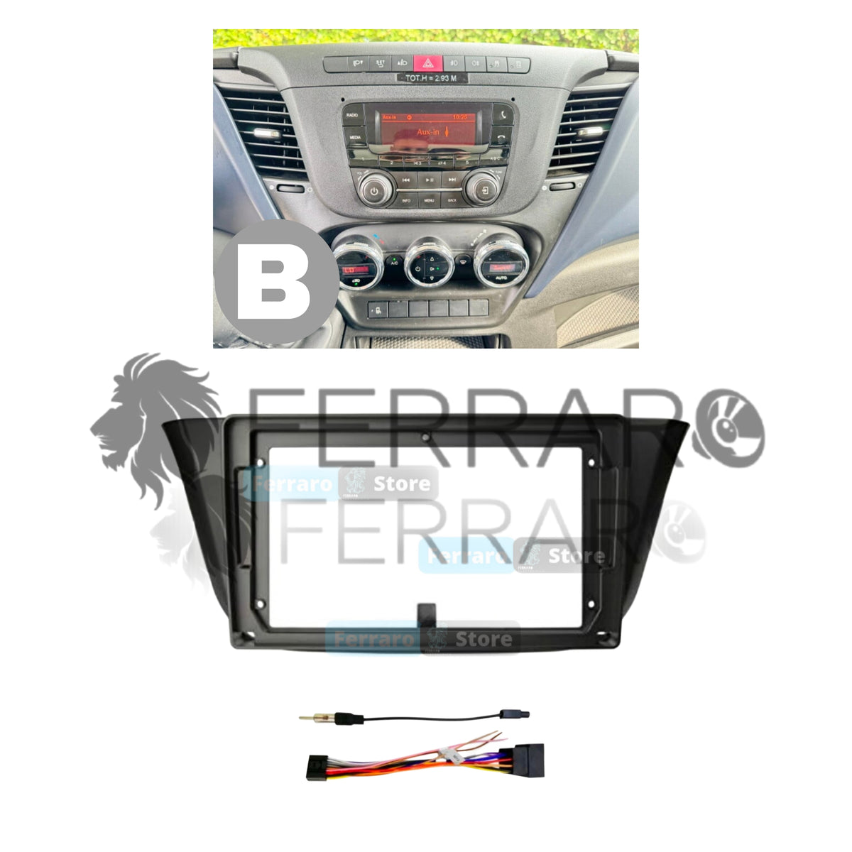 Kit Montaggio Autoradio 9"Pollici Iveco Daily (2013-2021) Mascherina, Cablaggio Autoradio Android