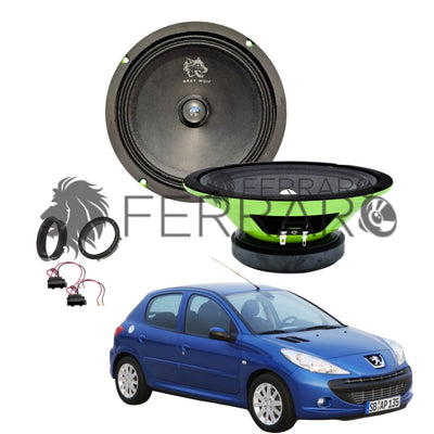 FerraroStore Kit 2 Altoparlanti, PV165.3, Anteriori, Peugeot 206 dal 1998>