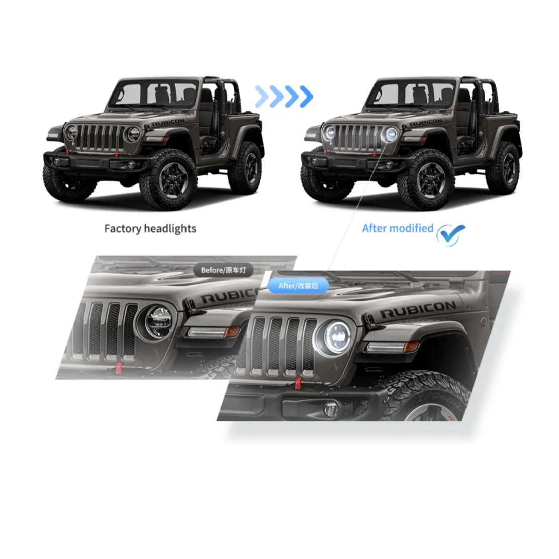 (PRENOTA) Fanali  Anteriore Completo per Jeep Wrangler JL 4ª Serie (2017-2025) a LED