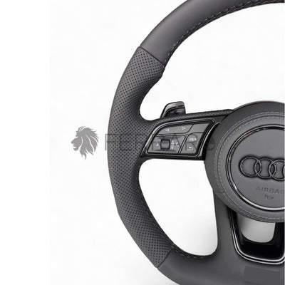 (PRENOTA) Volante per Audi, Pelle Perforata, Palette, Cuciture, RS