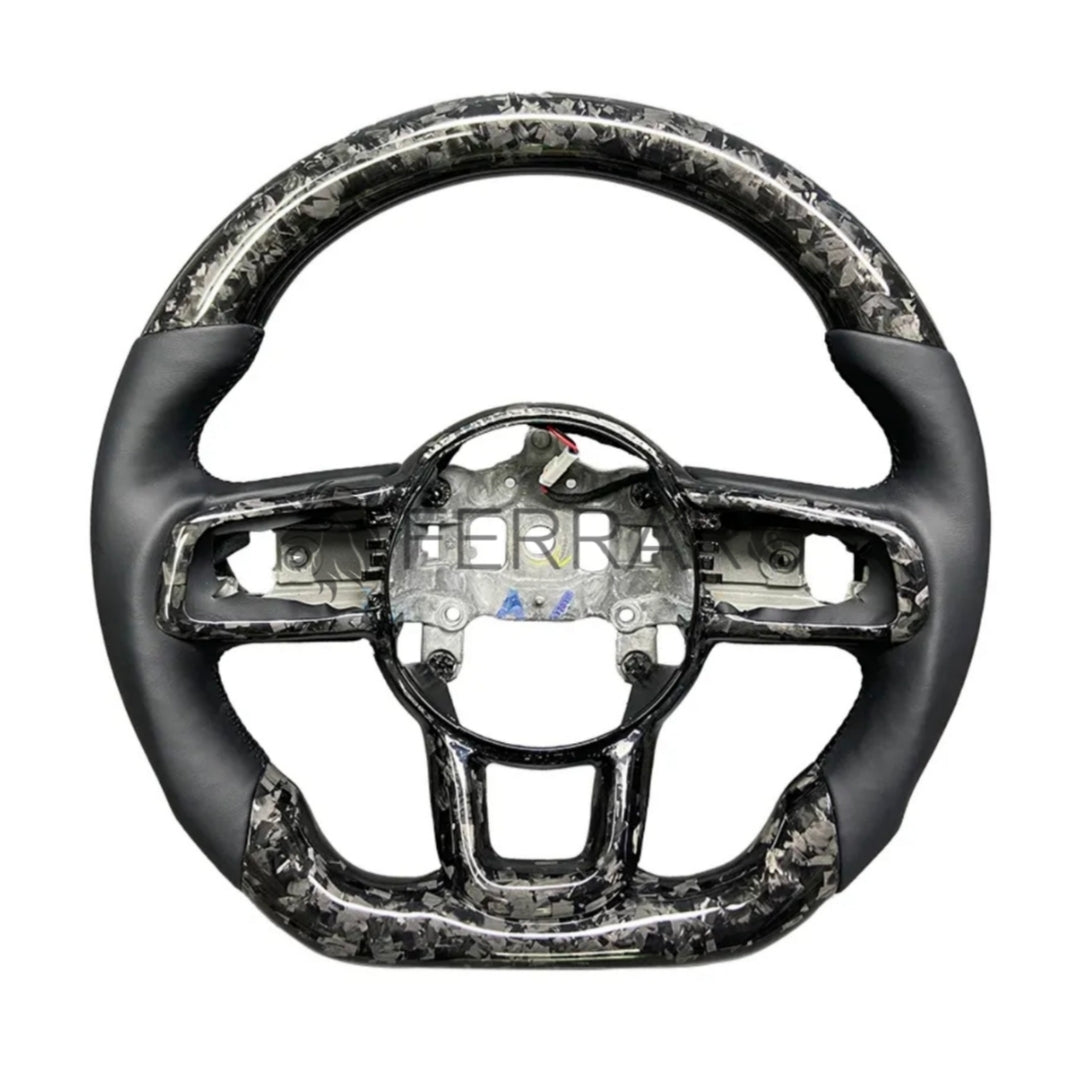 (PRENOTA) Volante Sportivo per Jeep Wrangler JL, Carbonio, Customizzato in Pelle
