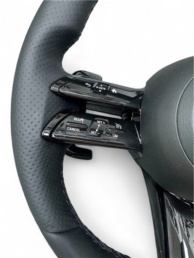 (PRENOTA) Volante per Mercedes, Pelle Nera, Filo Nero, AMG