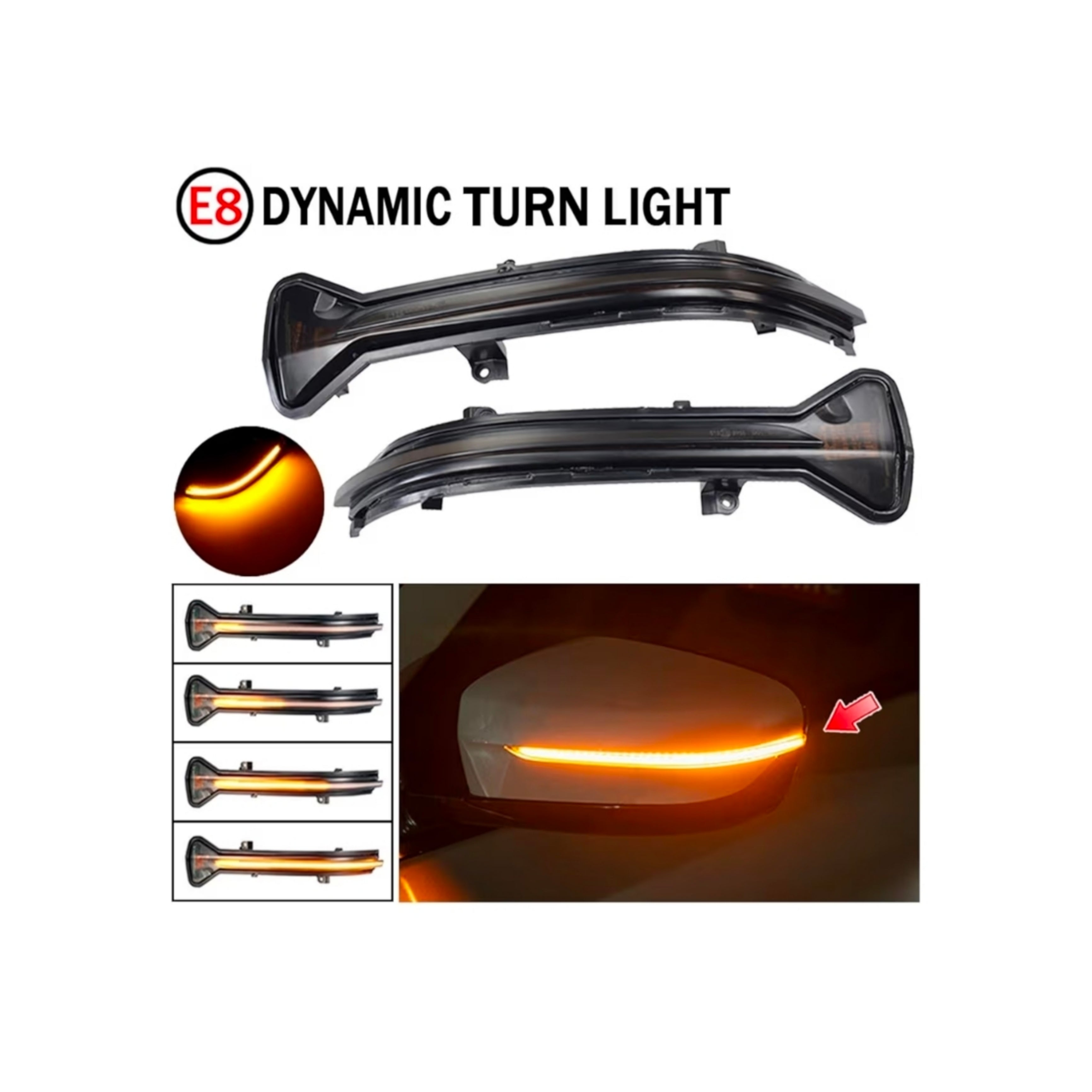 (PRENOTA) Indicatore  Direzione Led per BMW Serie 3, 4, 5, 6, 7, 8 (2016-2022), Plug and Play
