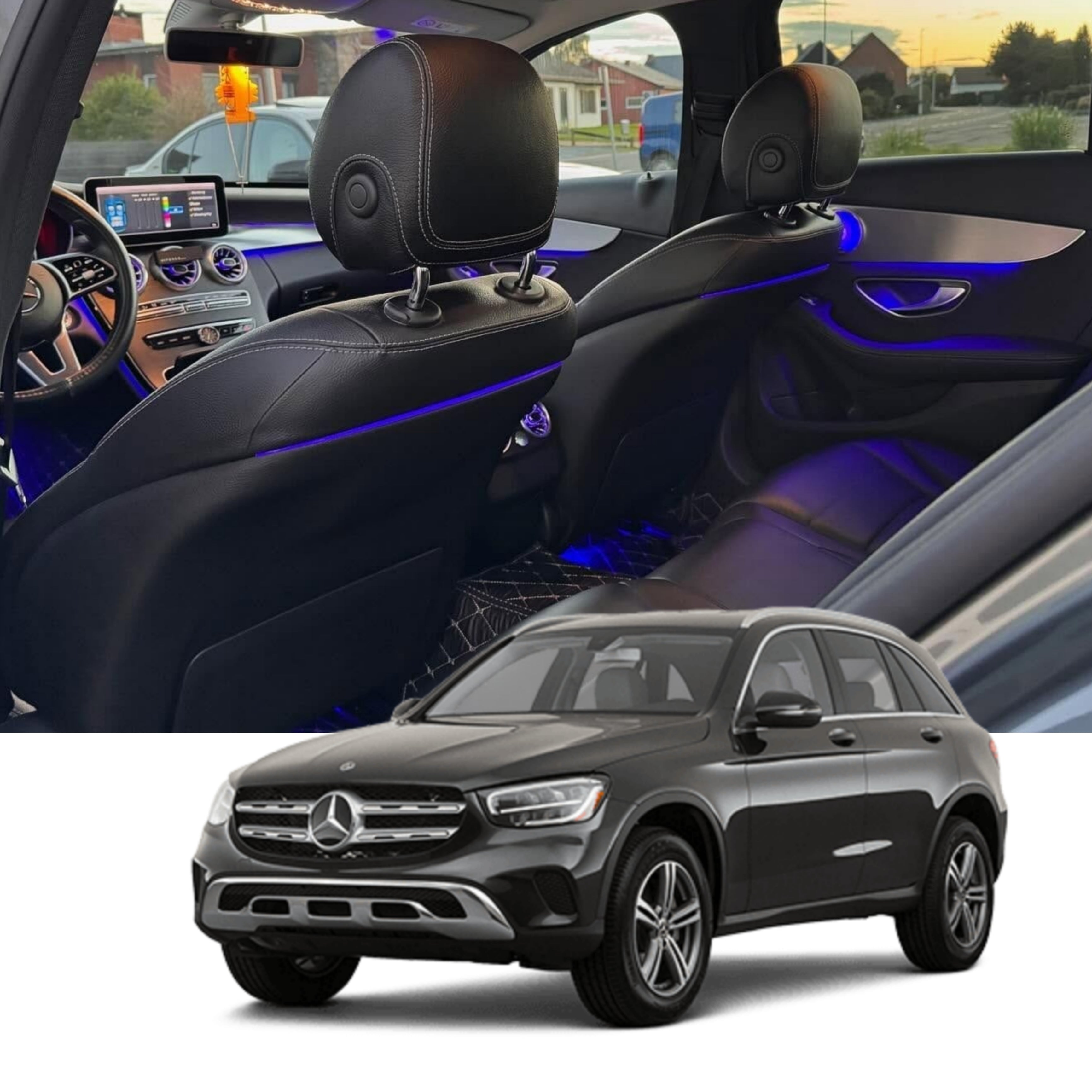 (PRENOTA) Ambient Light per Mercedes GLC X253, Classe C W205, 256 Colori, APP