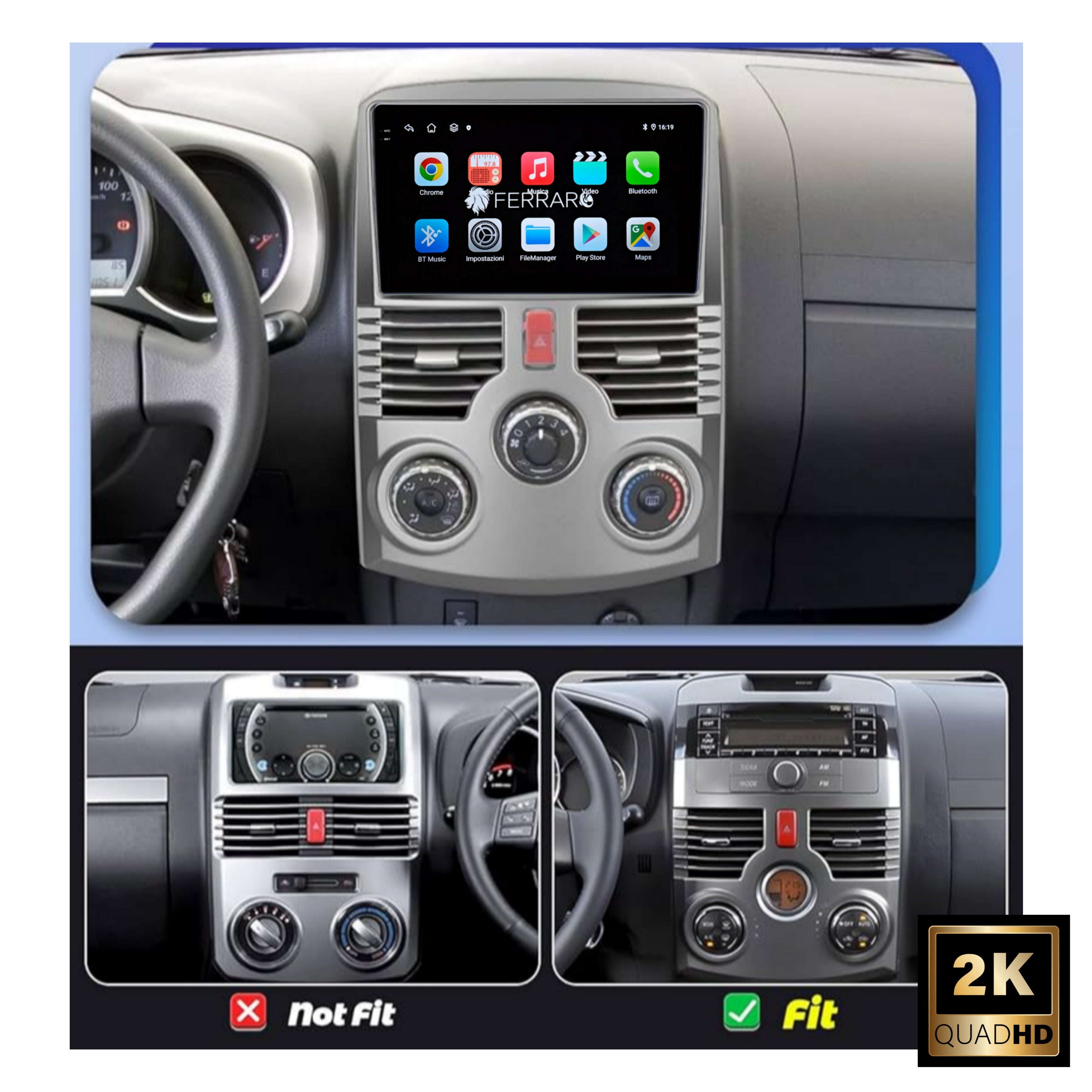 (PRENOTA) Autoradio per Toyota Rush, Daihatsu Terios 9" 2K (2006-2016) Android, Bluetooth, CarPlay, Android Auto, 12/256GB Ram
