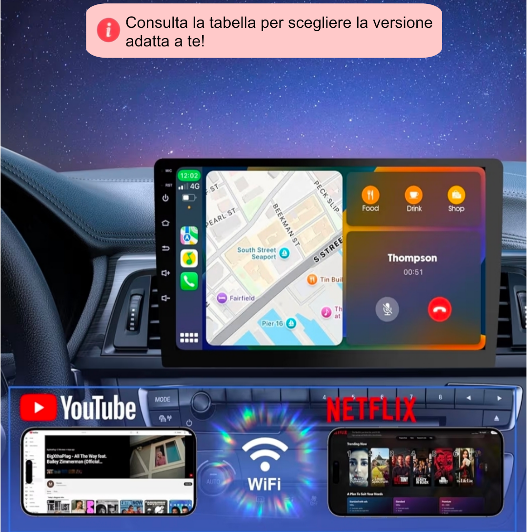 Autoradio per BMW X3 E83 9" 2K | 2003-2011 | Android | Bluetooth | CarPlay | Android Auto | 12/256GB Ram