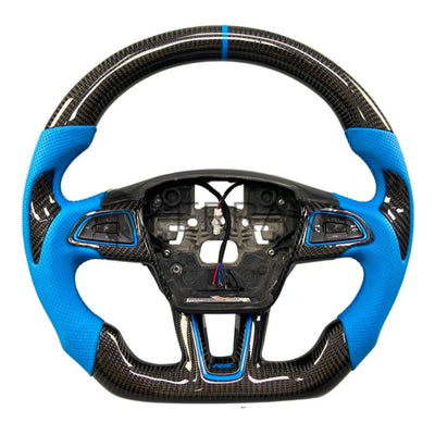 (PRENOTA) Volante Sportivo per Ford Focus MK2, MK3, Carbonio, Customizzato in Pelle