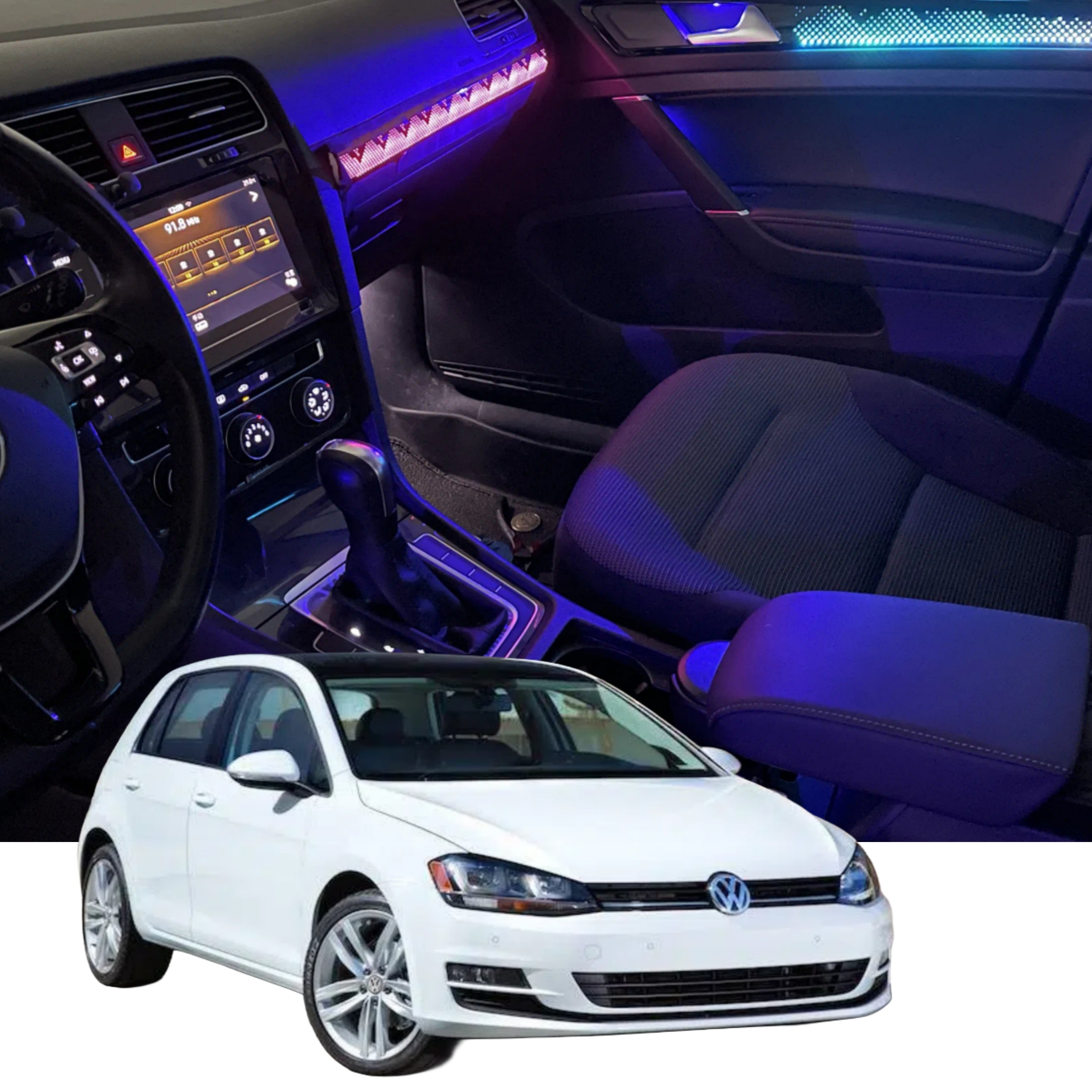(PRENOTA) Ambient Light per Volkswagen Golf 7, 7.5 (2014-2021), 256 Colori, APP