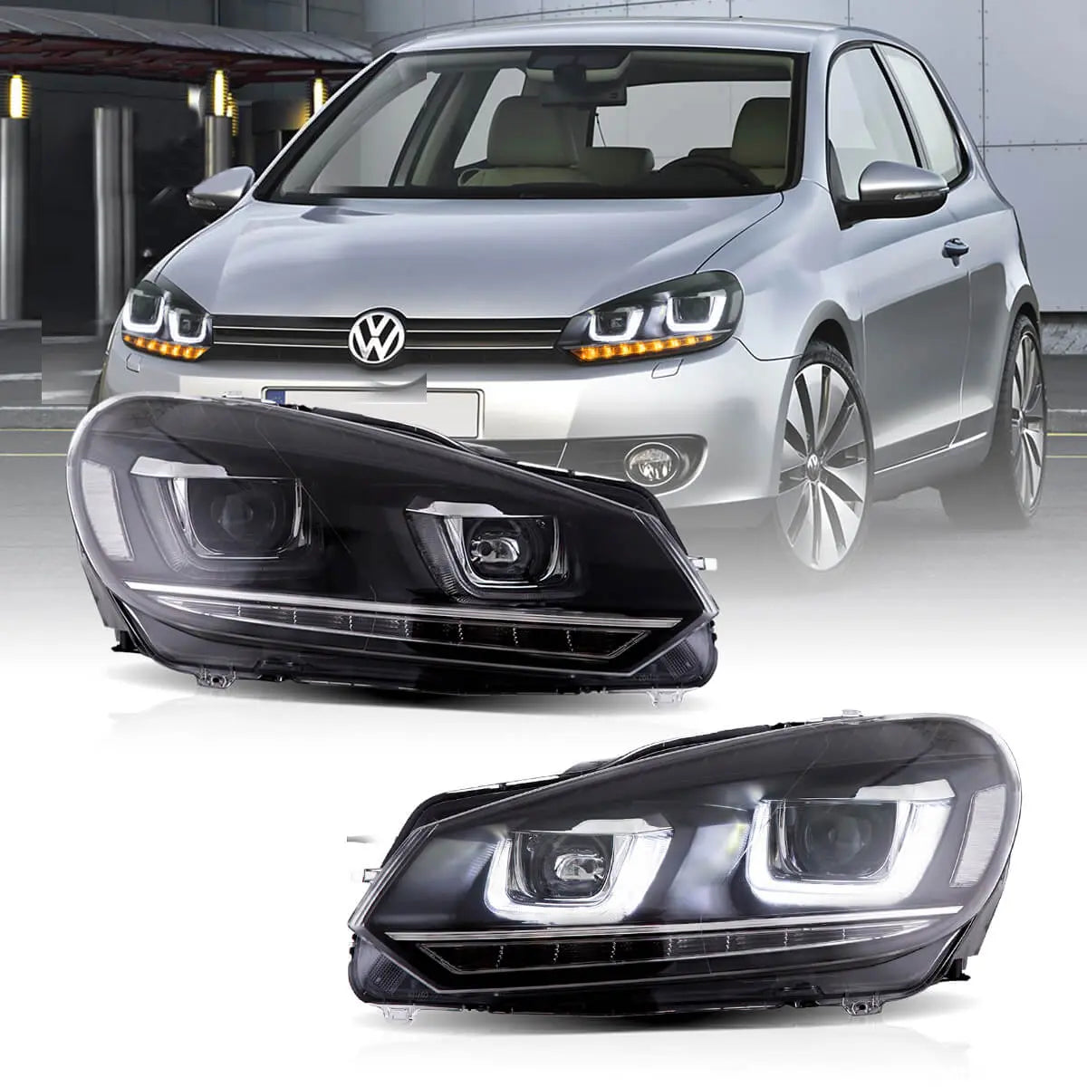 (PRENOTA) Fanali Anteriore Completo per Volkswagen Golf VI, MK6 (2008-2012) a LED
