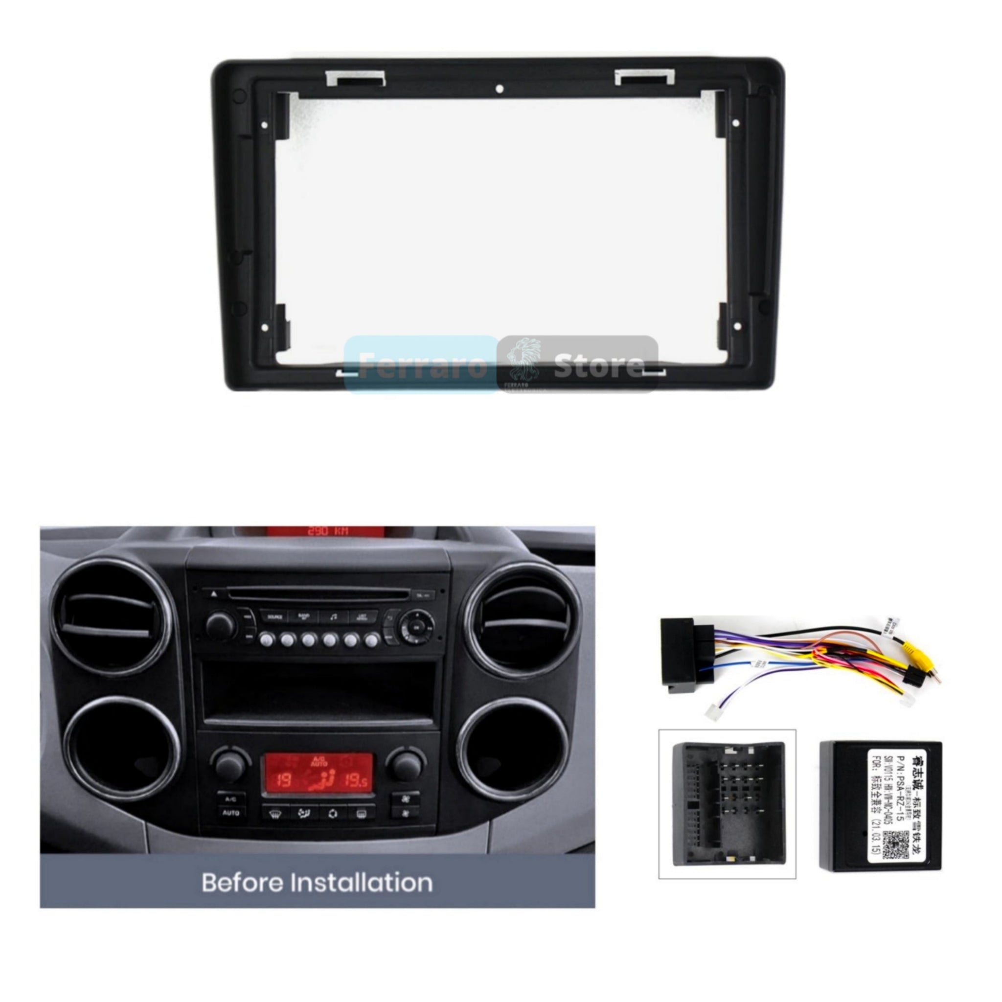 9" Inch Car Radio Mounting Kit CITROEN BERLINGO B9 [2008 - 2019] - Panel, Android Car Radio Wiring
