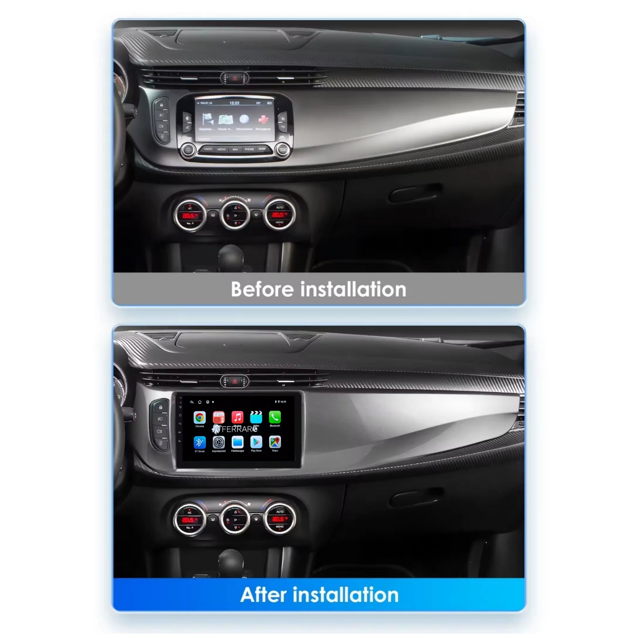 Autoradio per AlfaRomeo Giulietta 9" 2K (Dal 2014+) Android, Bluetooth, CarPlay, Android Auto, 12/256GB Ram
