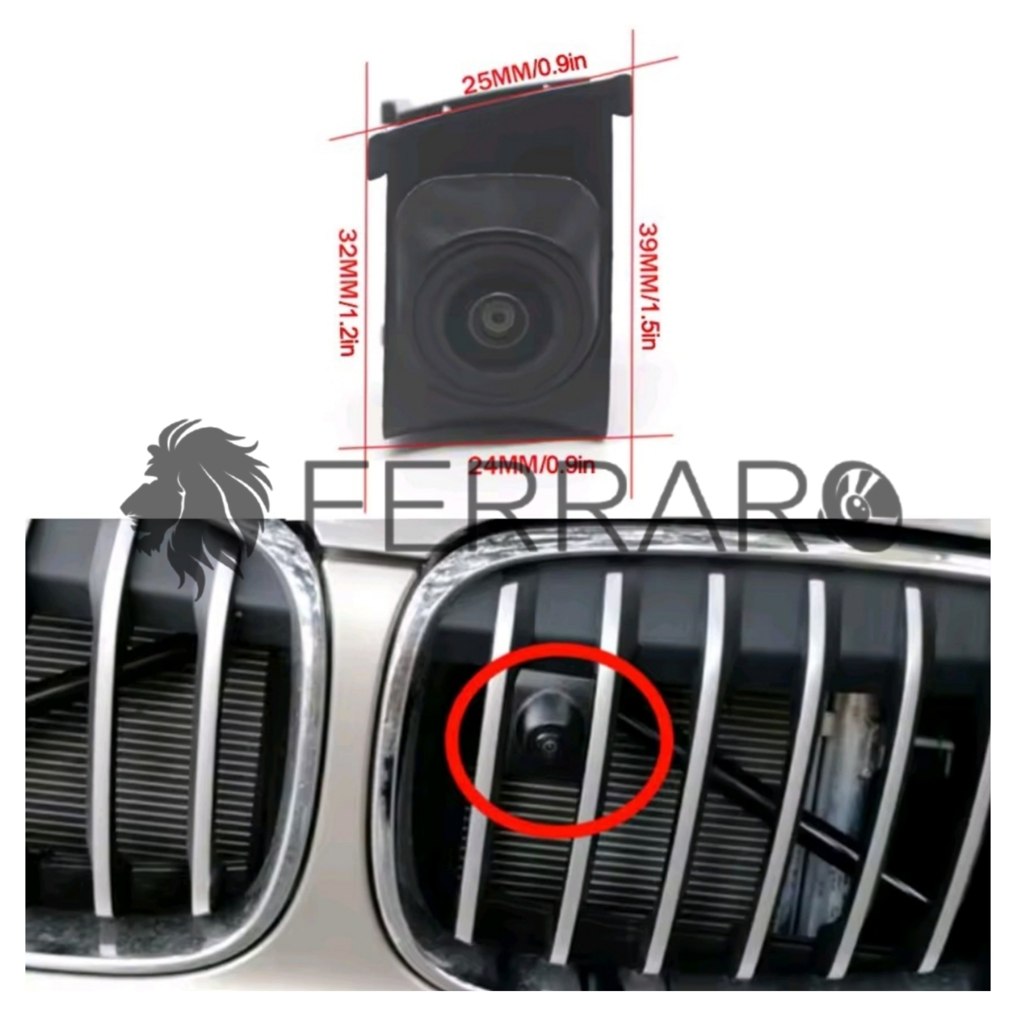 (PRENOTA) Telecamera Frontale per BMW Serie 3, F30, F31, F34, F80, M3, F80, AHD, 1920x1080, 170° Gradi