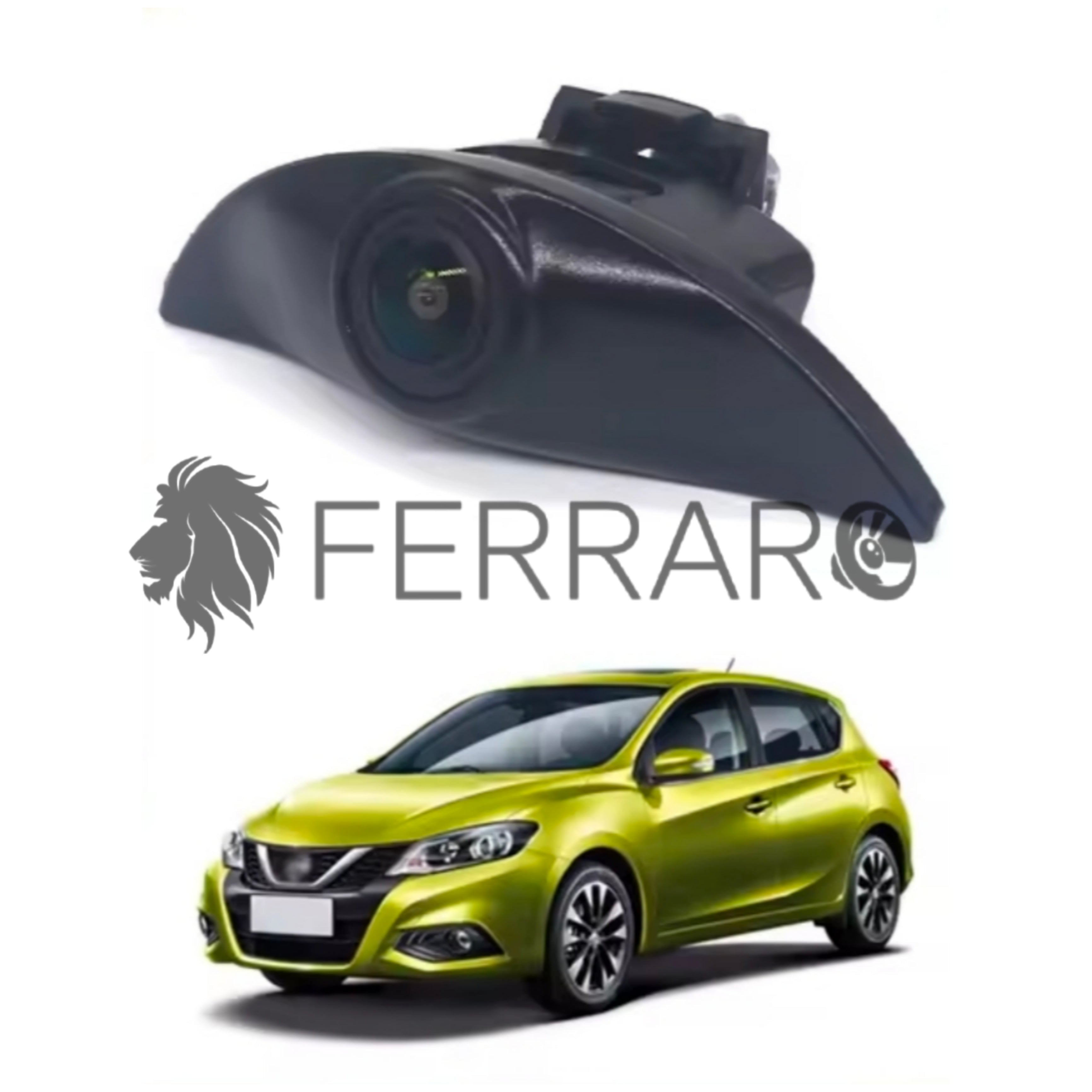 (PRENOTA)  Telecamera Frontale per Nissan X-Trail T30, Qashqai J10, J11 (Compatibilità in Descrizione), AHD, 1920x1080, 170° Gradi