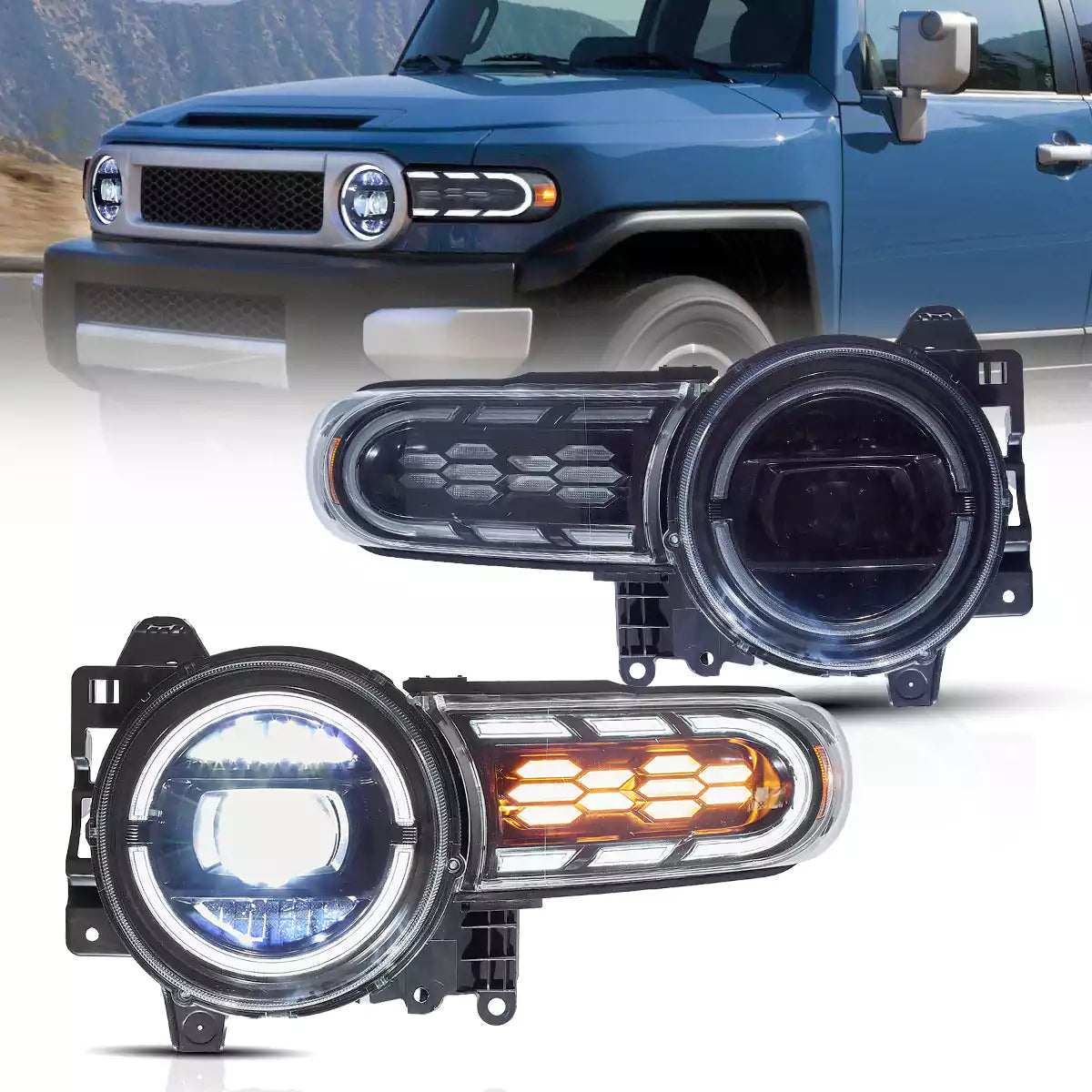 (PRENOTA) Fanali Anteriore Completo per Toyota FJ Cruiser XJ10 (2006-2022) a LED