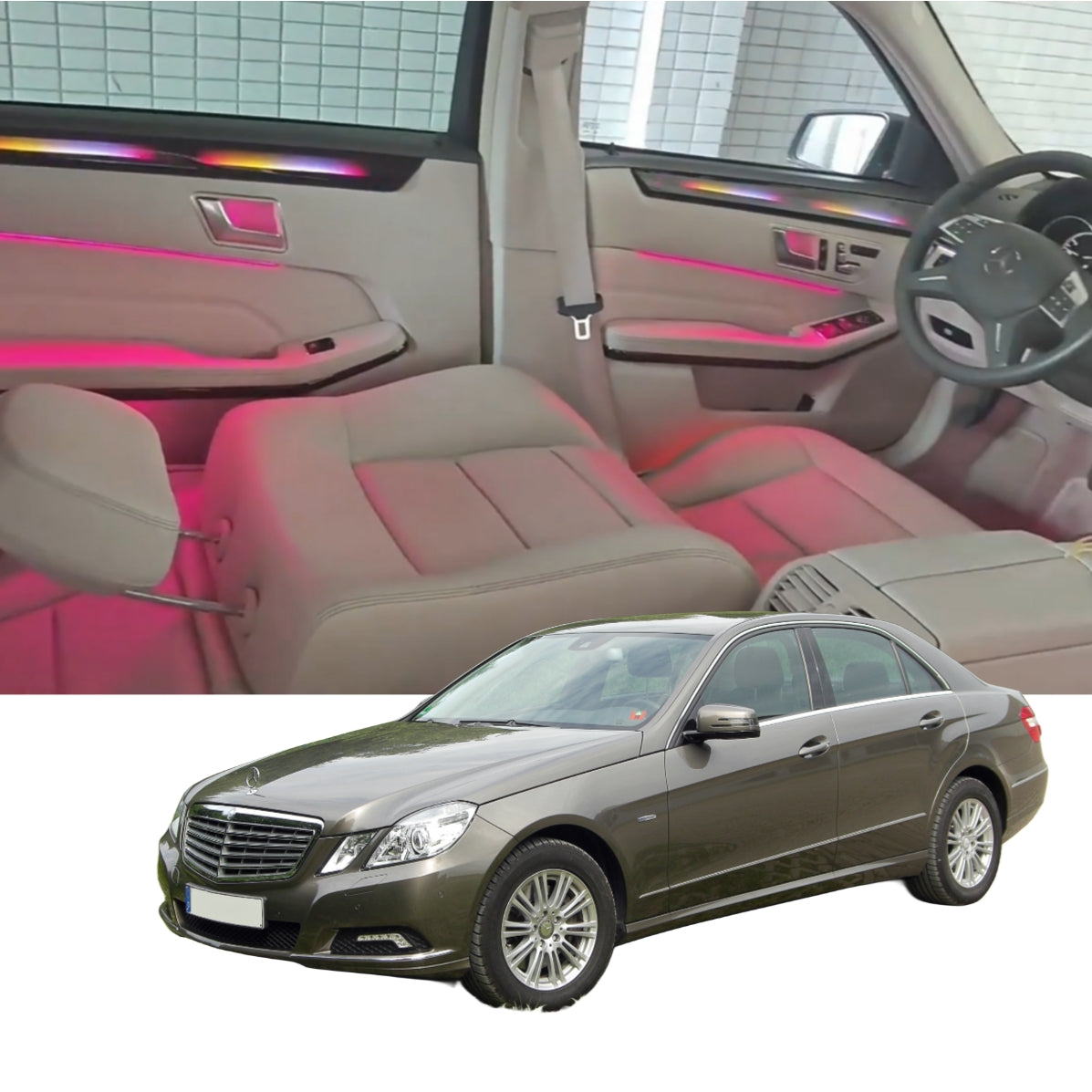 (PRENOTA) Ambient Light per Mercedes Classe E W212 (2009-2016), 256 Colori, APP