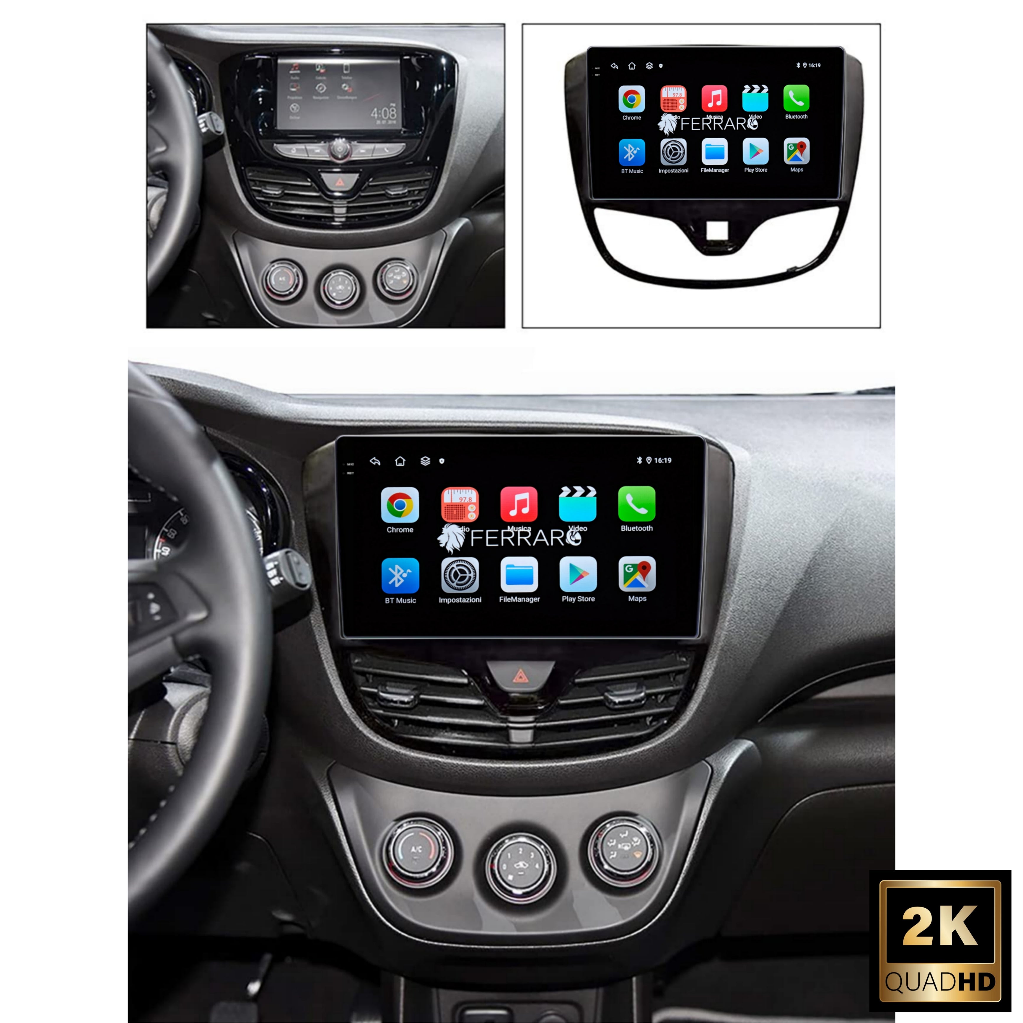Autoradio per Opel Karl | Opel VinFast 10.1" 2K | 2015-2022 | Android | Bluetooth | CarPlay | Android Auto | 4/64GB Ram