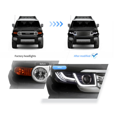 (PRENOTA) Fanali Anteriore Completo per Toyota FJ Cruiser XJ10 (2007-2015) a LED