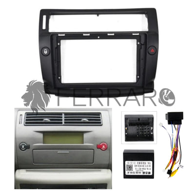(PRENOTA) Kit Montaggio Autoradio 9"Pollici Citroen C4 (2004-2009) Mascherina, Cablaggio per Autoradio Android