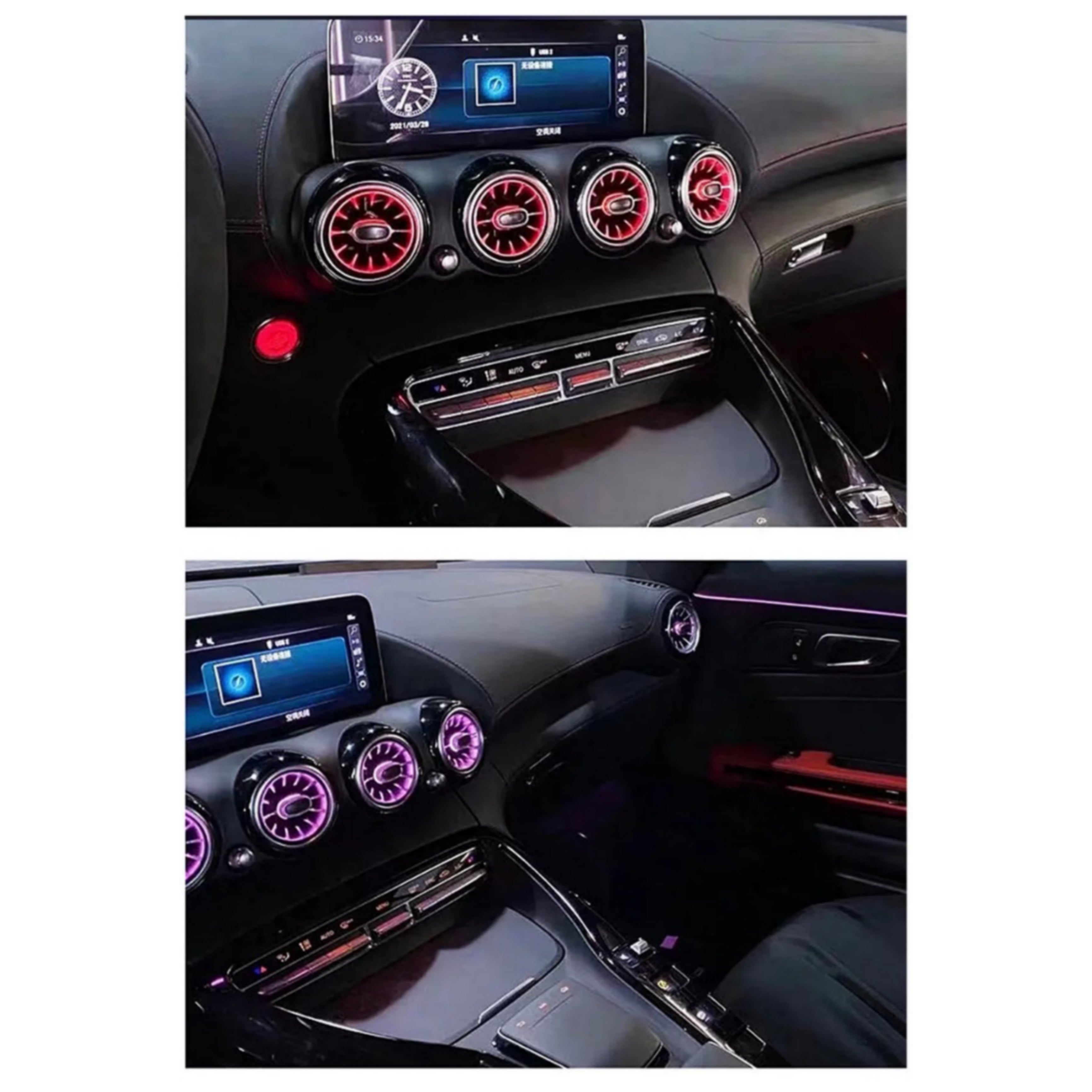 (PRENOTA) Ambient Light per Mercedes GT 43, 53, 63 (2015-2018), 256 Colori, APP