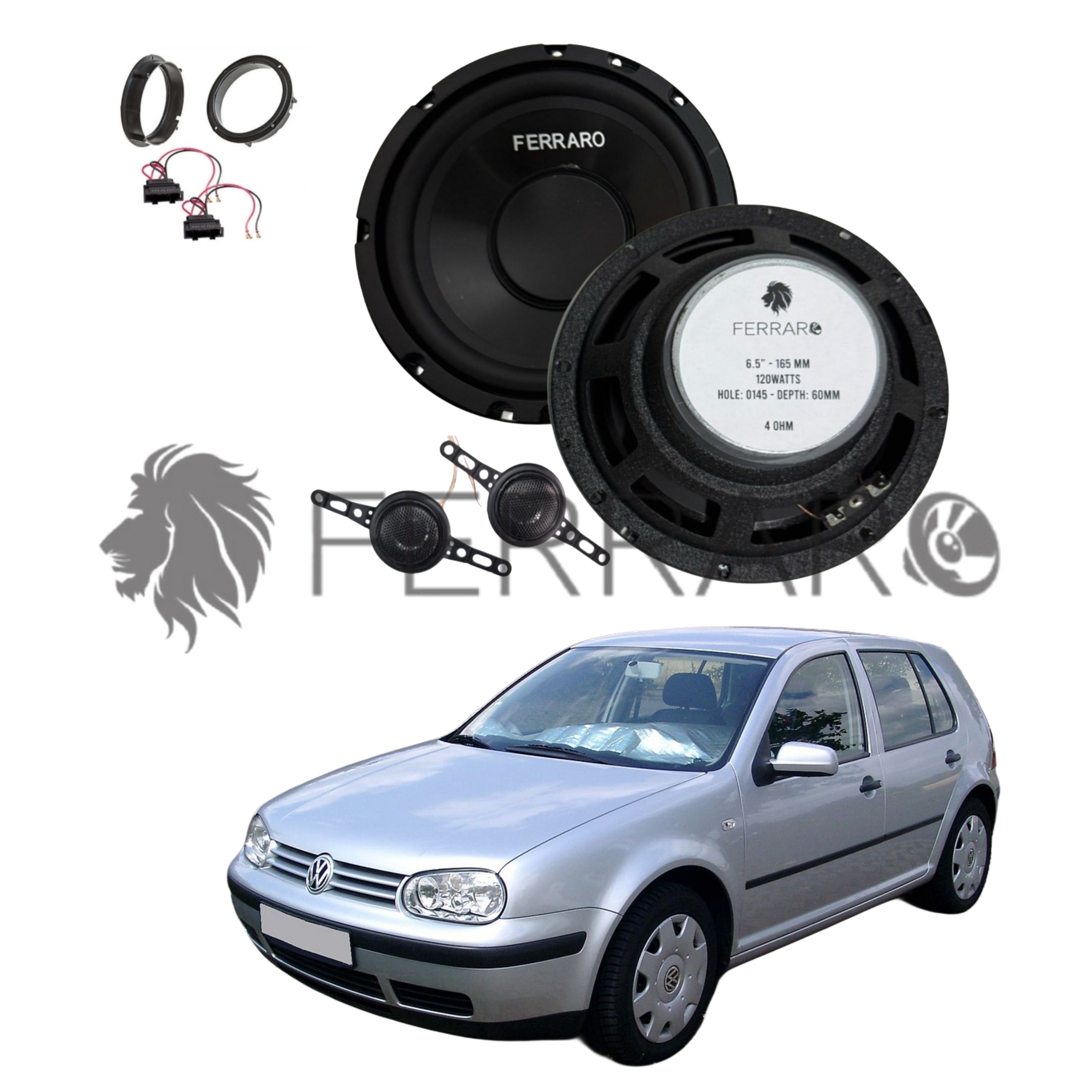 FerraroStore Kit 2 Altoparlanti, ASK-165.2, Ant o Post, VW Golf 4ª Serie dal 1997>