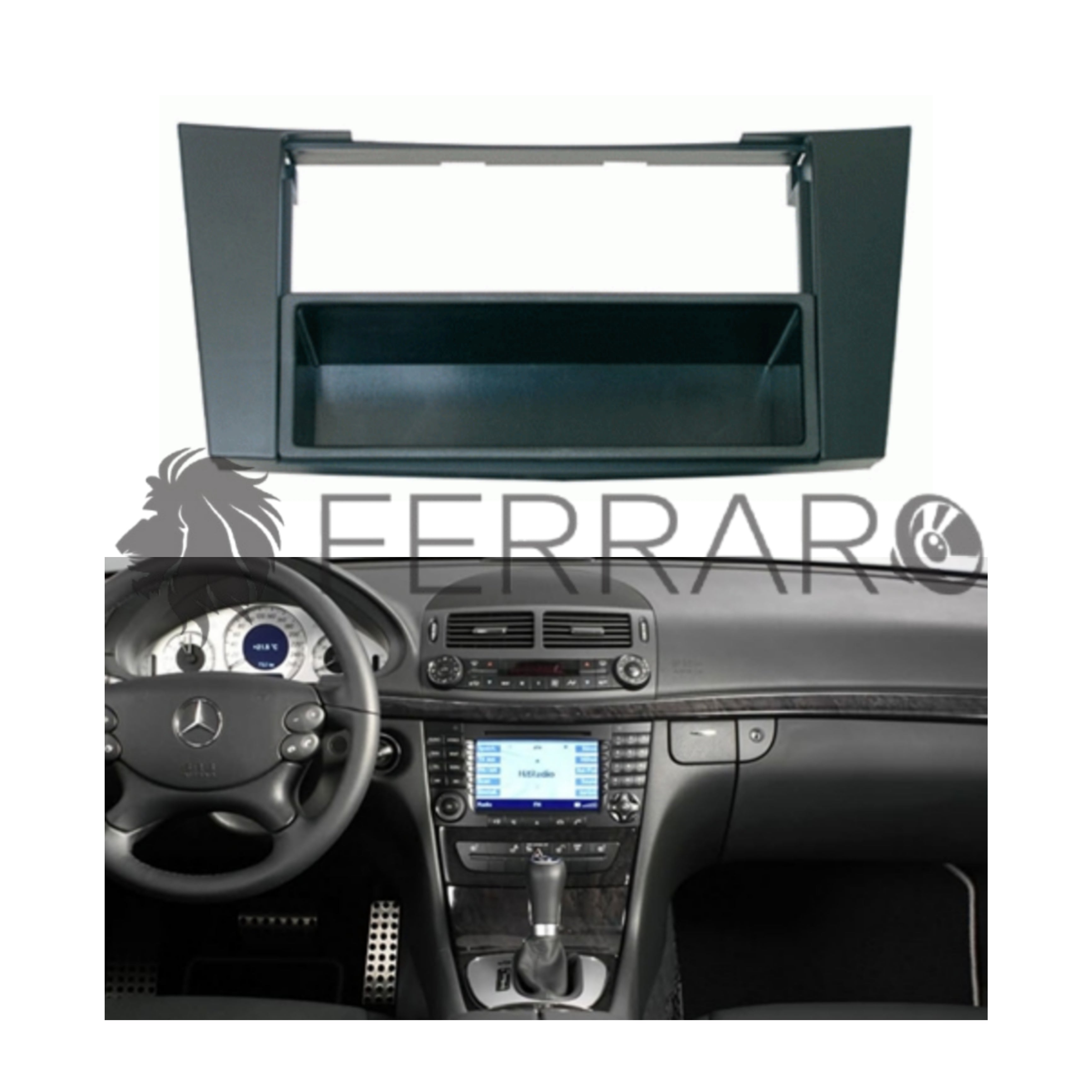 Kit Mascherina 1DIN con Cassetto per Mercedes Classe E w211 (2003-2009)
