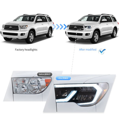 (PRENOTA) Fanali Anteriore Completo per Toyota Tundra (2007-2013) a LED