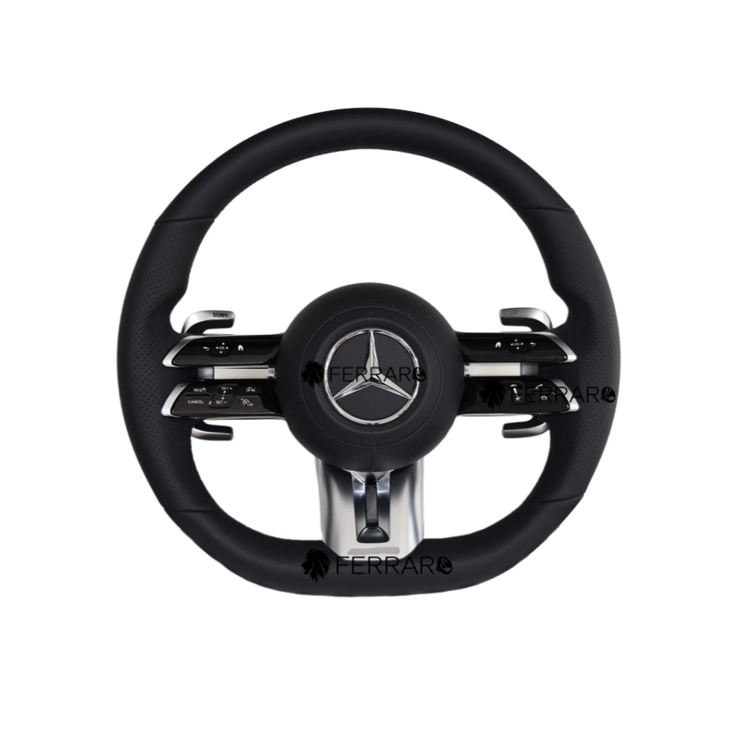 (PRENOTA) Volante per Mercedes, Nera, Linea Nera, Perforazione, AMG