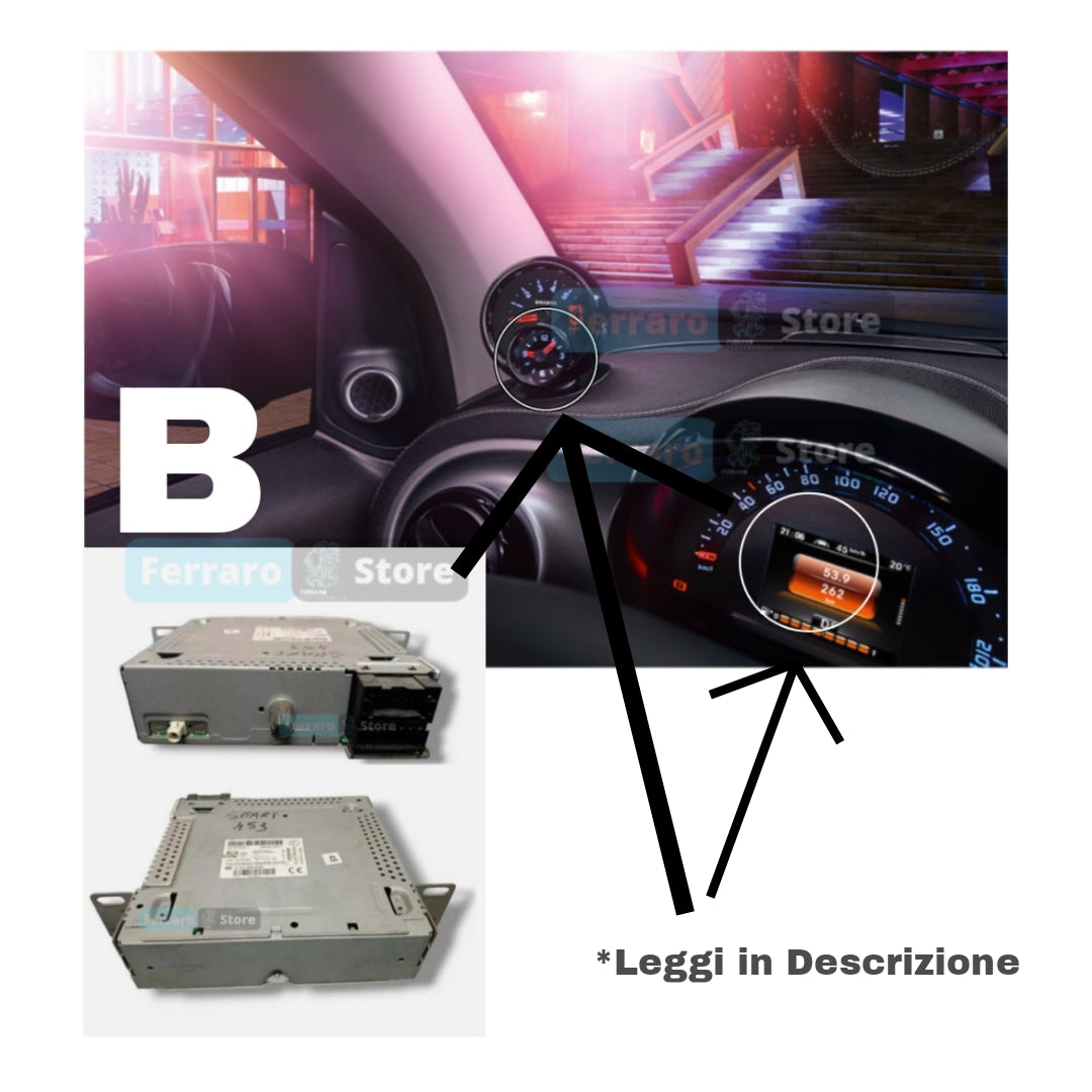 Autoradio per Smart 453 9" 2K | 2014-2020 | Android | Bluetooth | CarPlay | Android Auto | 12/256GB Ram
