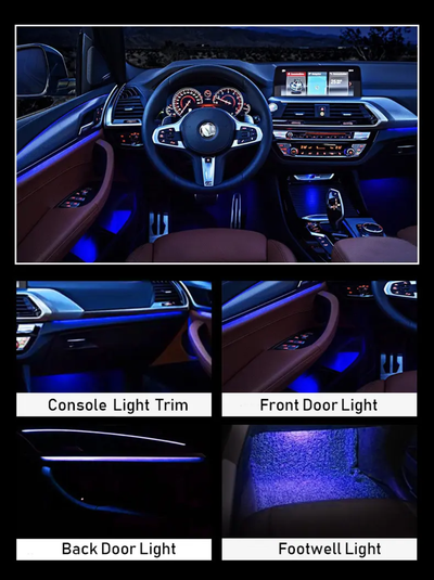 (PRENOTA) Ambient Light per BMW X3, X4, G01, G02 (2018-2023), 256 Colori, APP