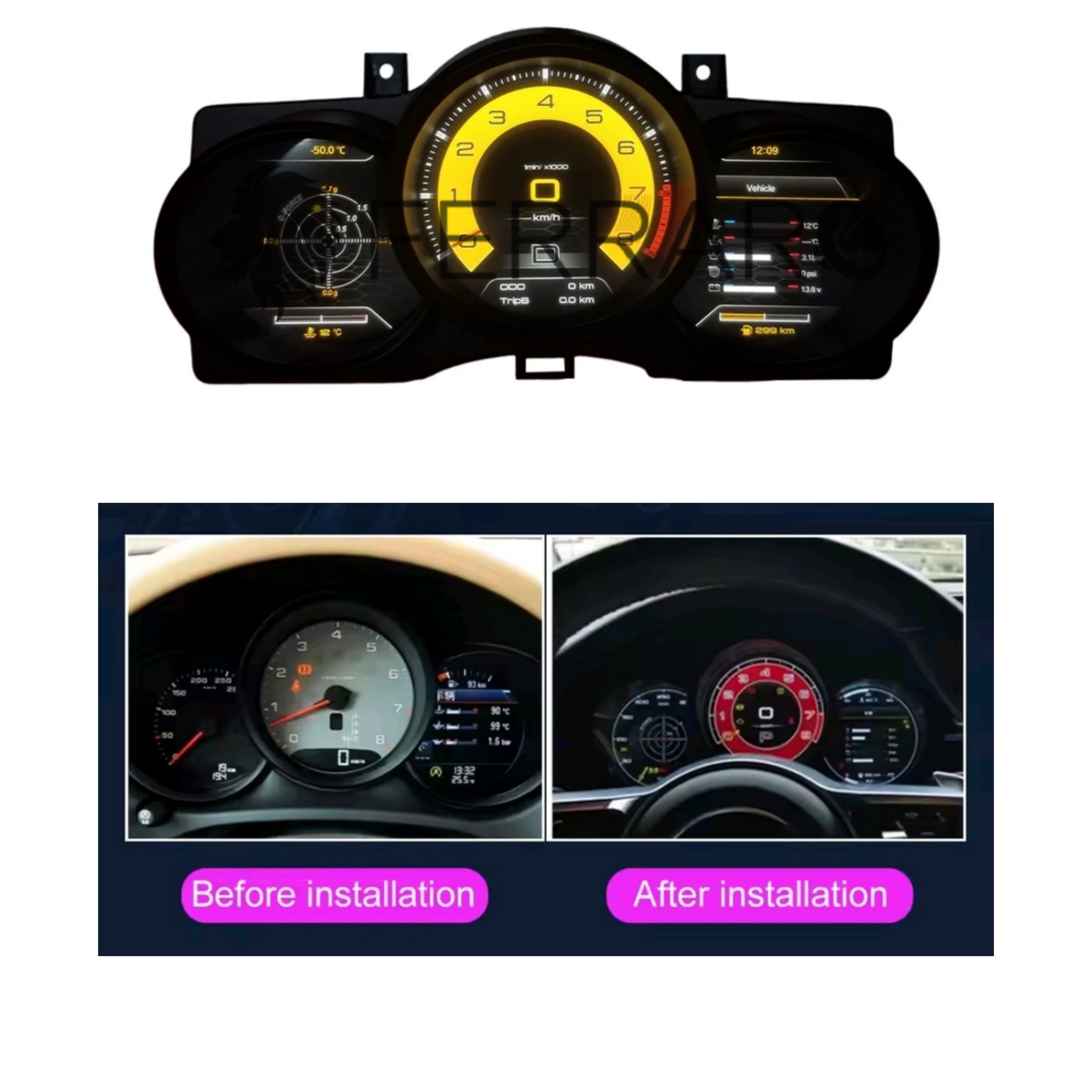 (PRENOTA) Virtual Cockpit 12.3" per Porsche Macan (2014-2018), HD Ultra, CarPlay e Android Auto
