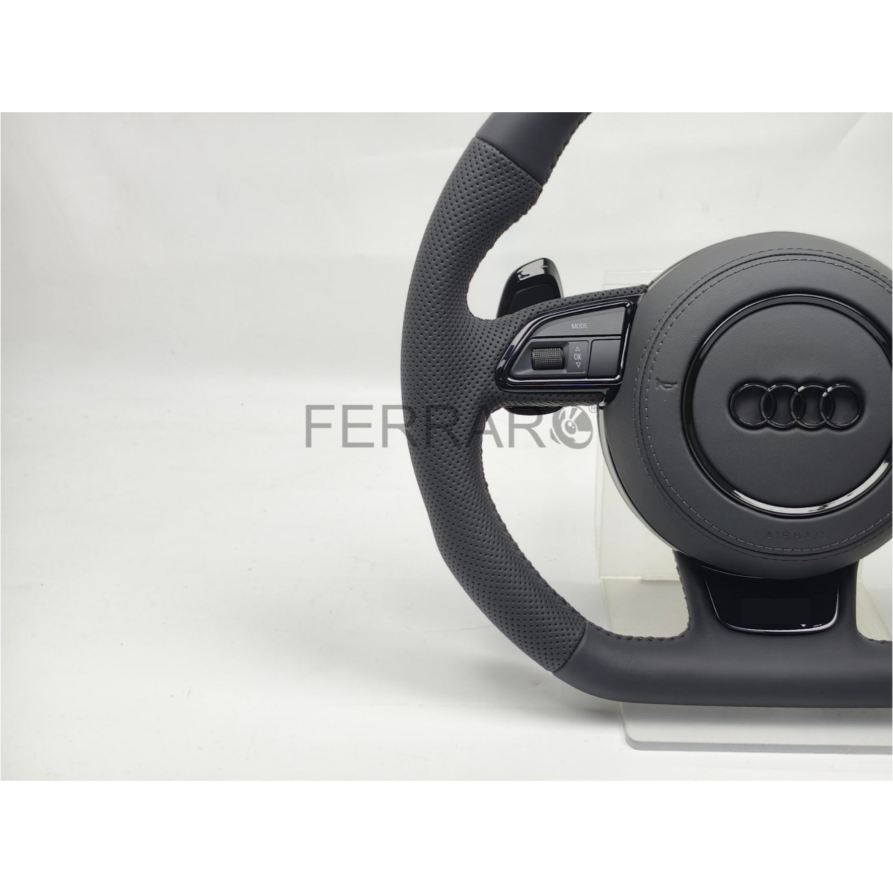 (PRENOTA) Volante per Audi, Pelle, Cucitura Nera, S