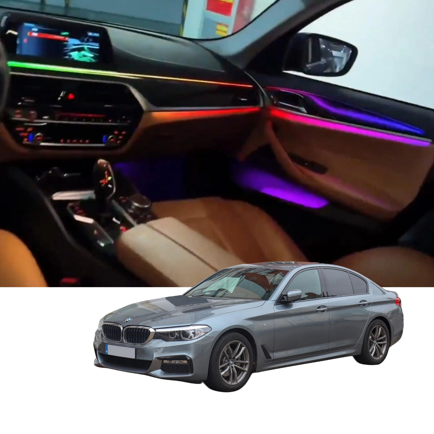 (PRENOTA) Ambient Light per BMW Serie 5 G30 (2017-2023), 256 Colori, APP