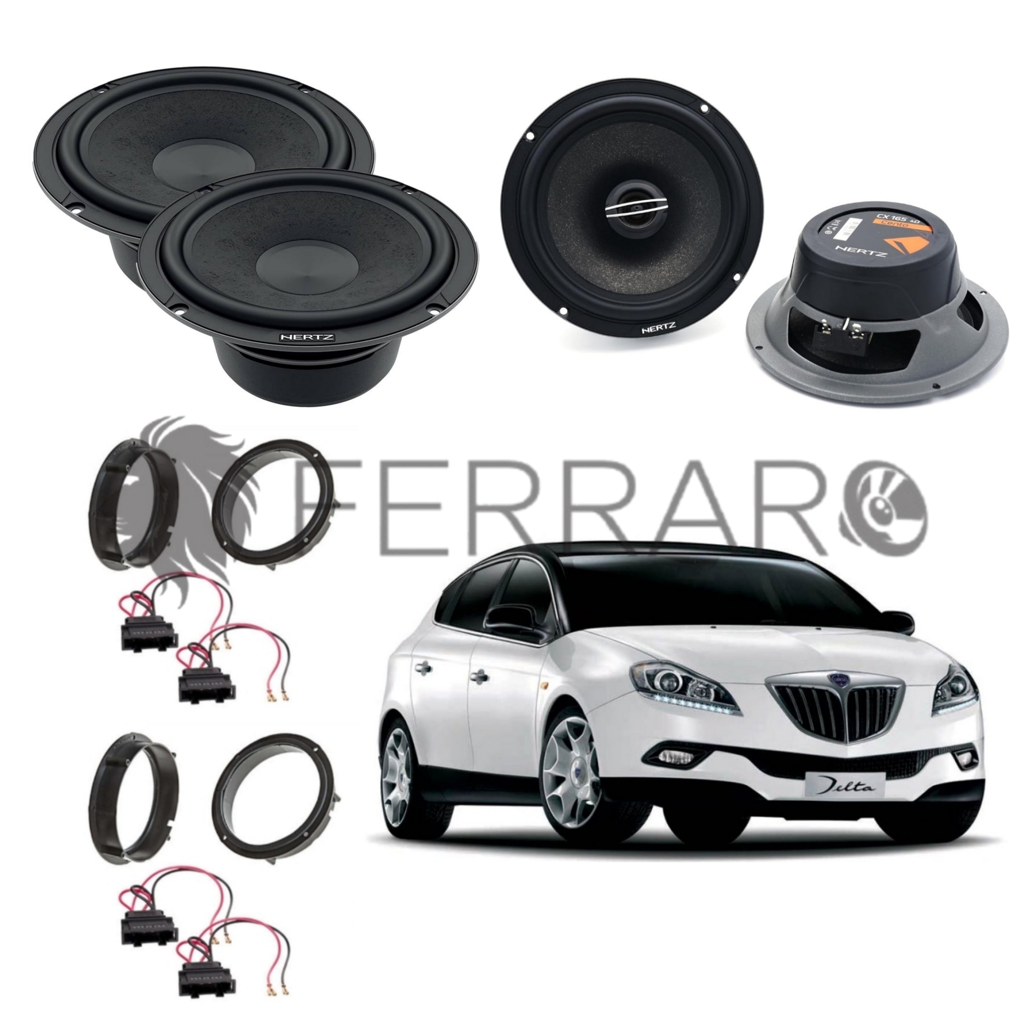 Hertz Kit 4 Casse, C 165L, CX 165, Ant/Post, Lancia Delta dal 2008>