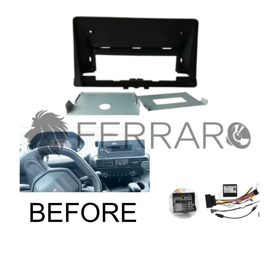 Kit Montaggio Autoradio 10.1"Pollici Citroen, Peugeot, Opel, Toyota, Fiat (2018-2022) Mascherina, Cablaggio Autoradio Android