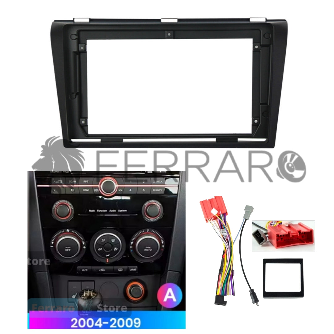 (PRENOTA) Kit Montaggio Autoradio 9"Pollici Mazda 3 (2003-2013) Mascherina, Cablaggio Autoradio Android