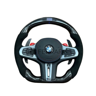 (PRENOTA) Volante per BMW, Carbonio Diagonale, LED, Etichetta 3 Colori, Punzonatura, Galvanica, Sport