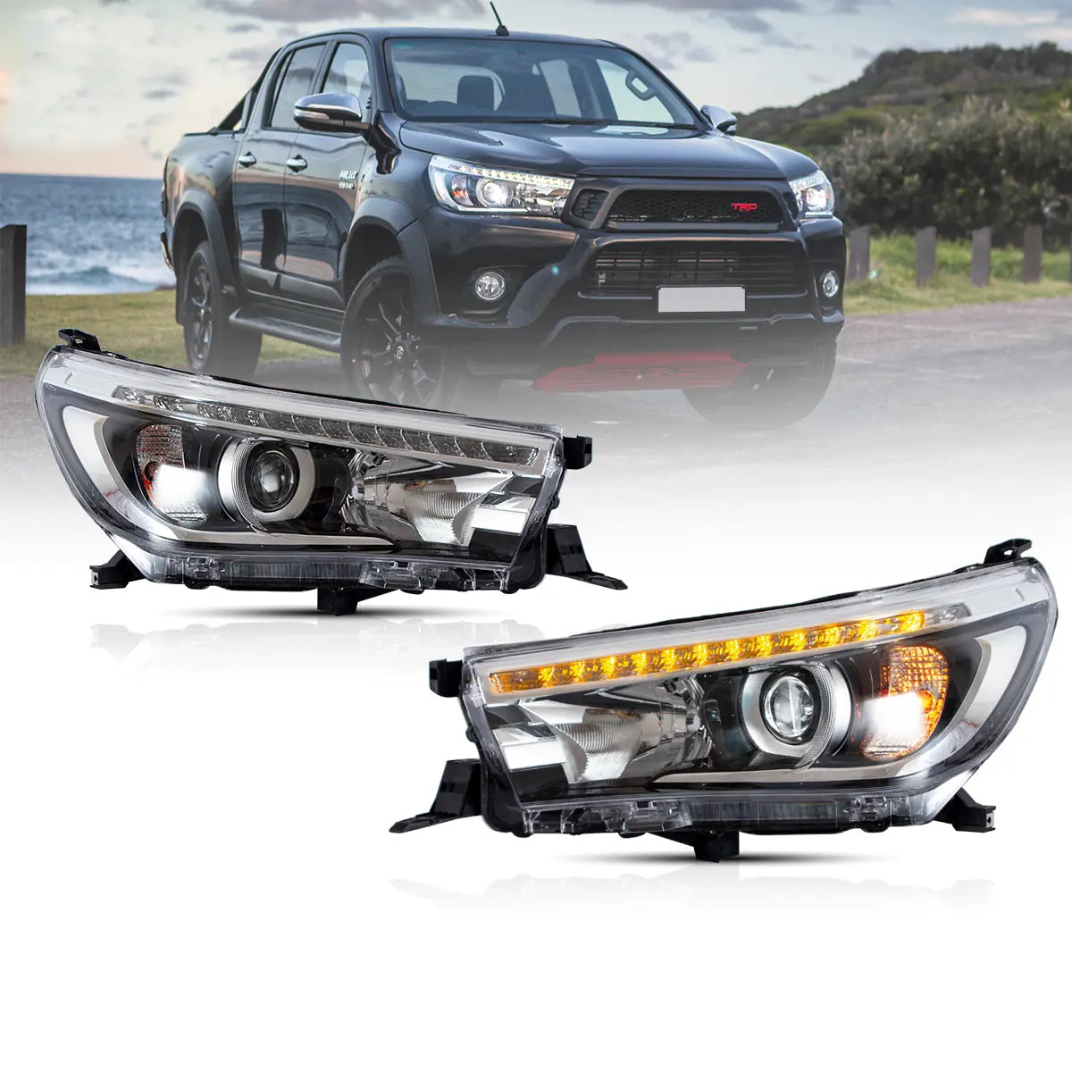 (PRENOTA) Fanali Anteriore Completo per Toyota Hilux SR5 (2015-2020) a LED
