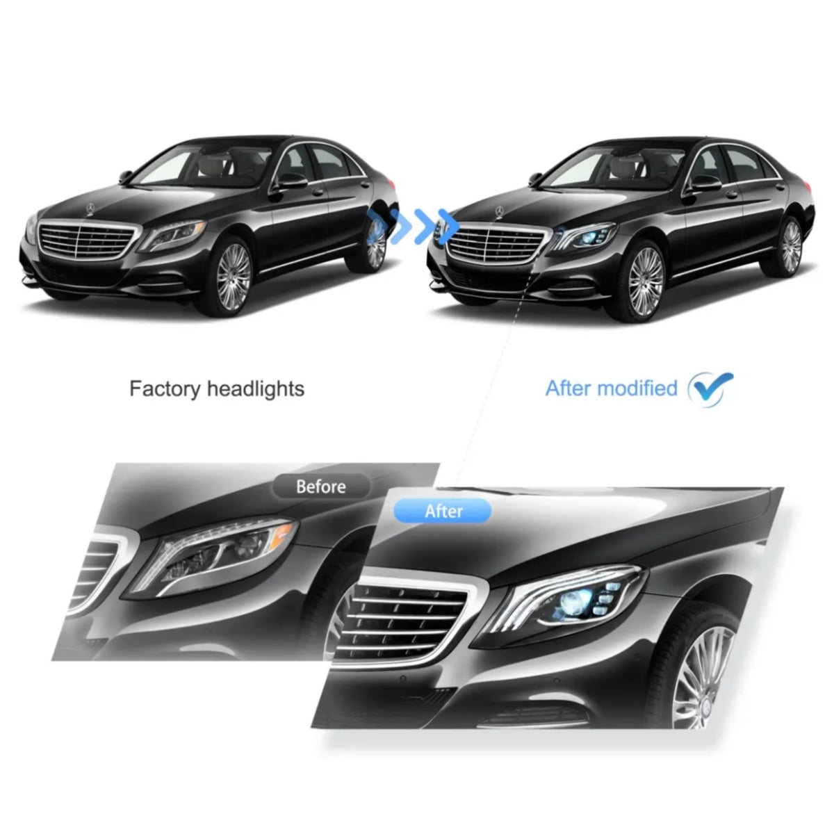 (PRENOTA) Fanali Anteriore Completo per Mercedes Classe S W222 (2014-2017) a LED